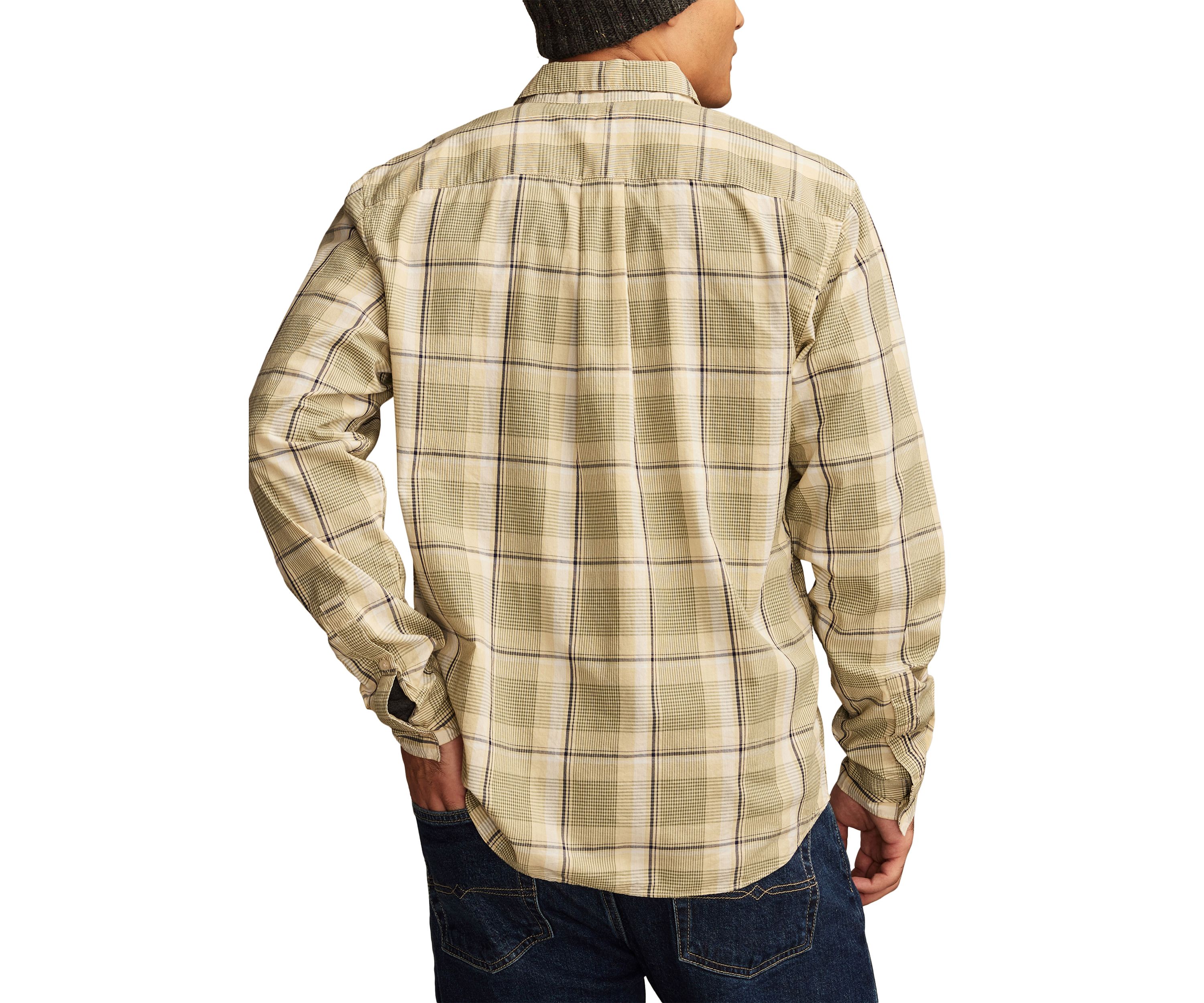 Plaid One Pocket Poplin Long Sleeve Shirt