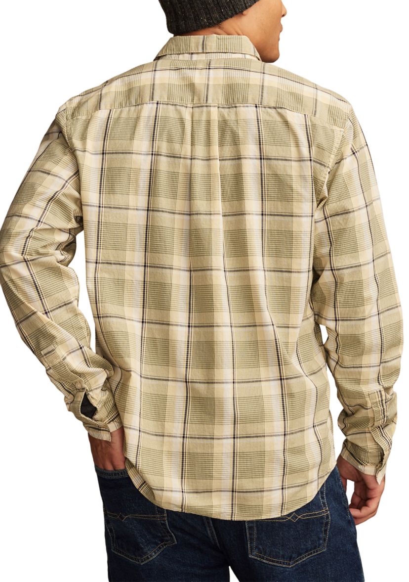 Plaid One Pocket Poplin Long Sleeve Shirt
