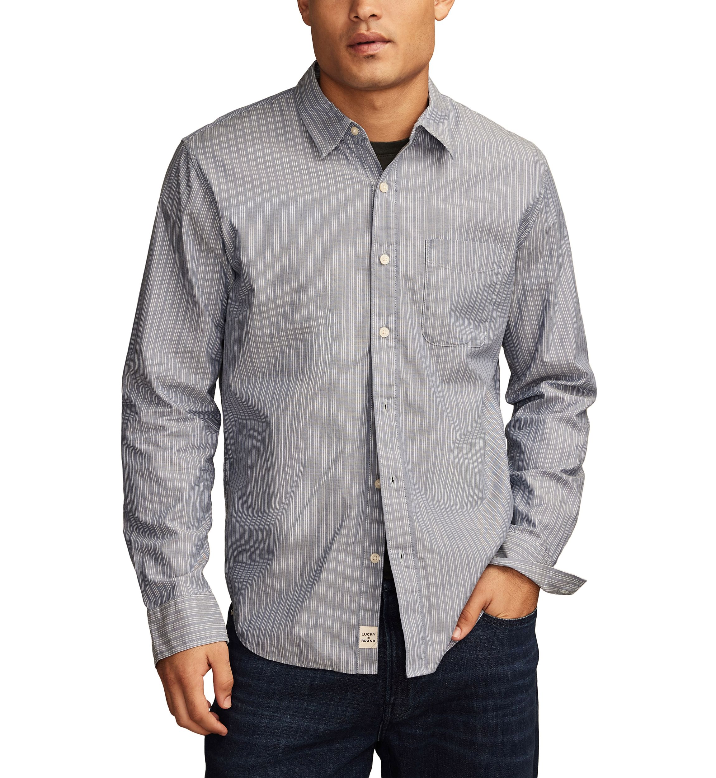 Striped San Gabriel One Pocket Long Sleeve Shirt