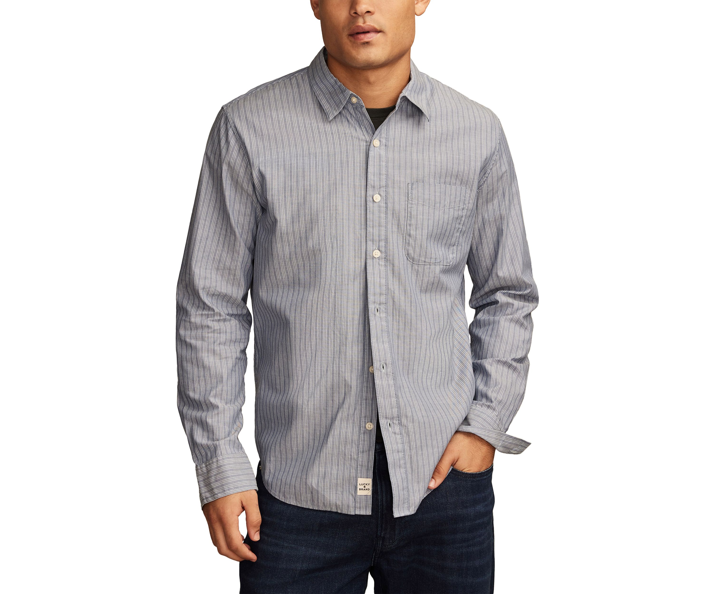 Striped San Gabriel One Pocket Long Sleeve Shirt