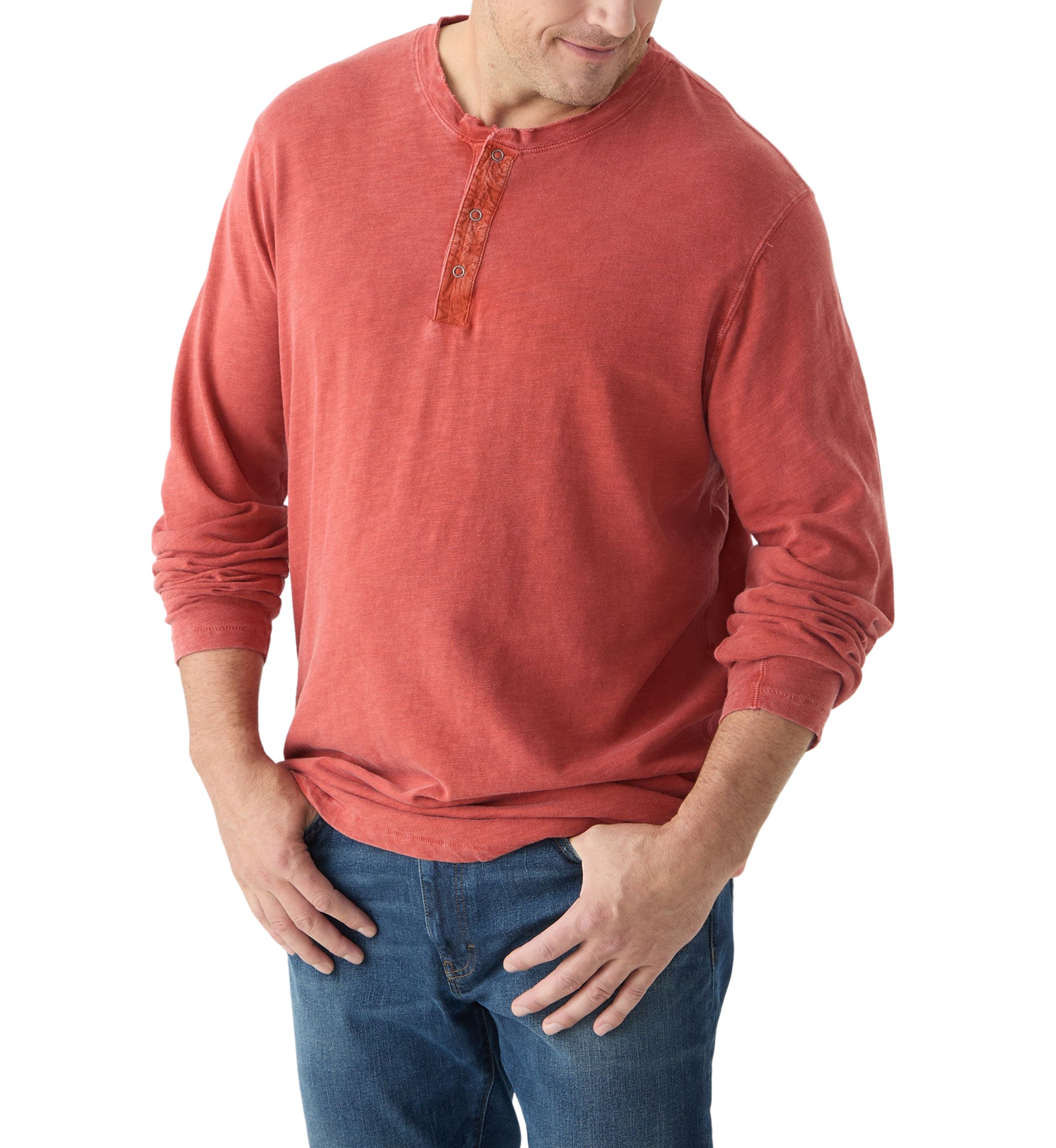 Big & Tall Long Sleeve Weekend Slub Henley Shirt