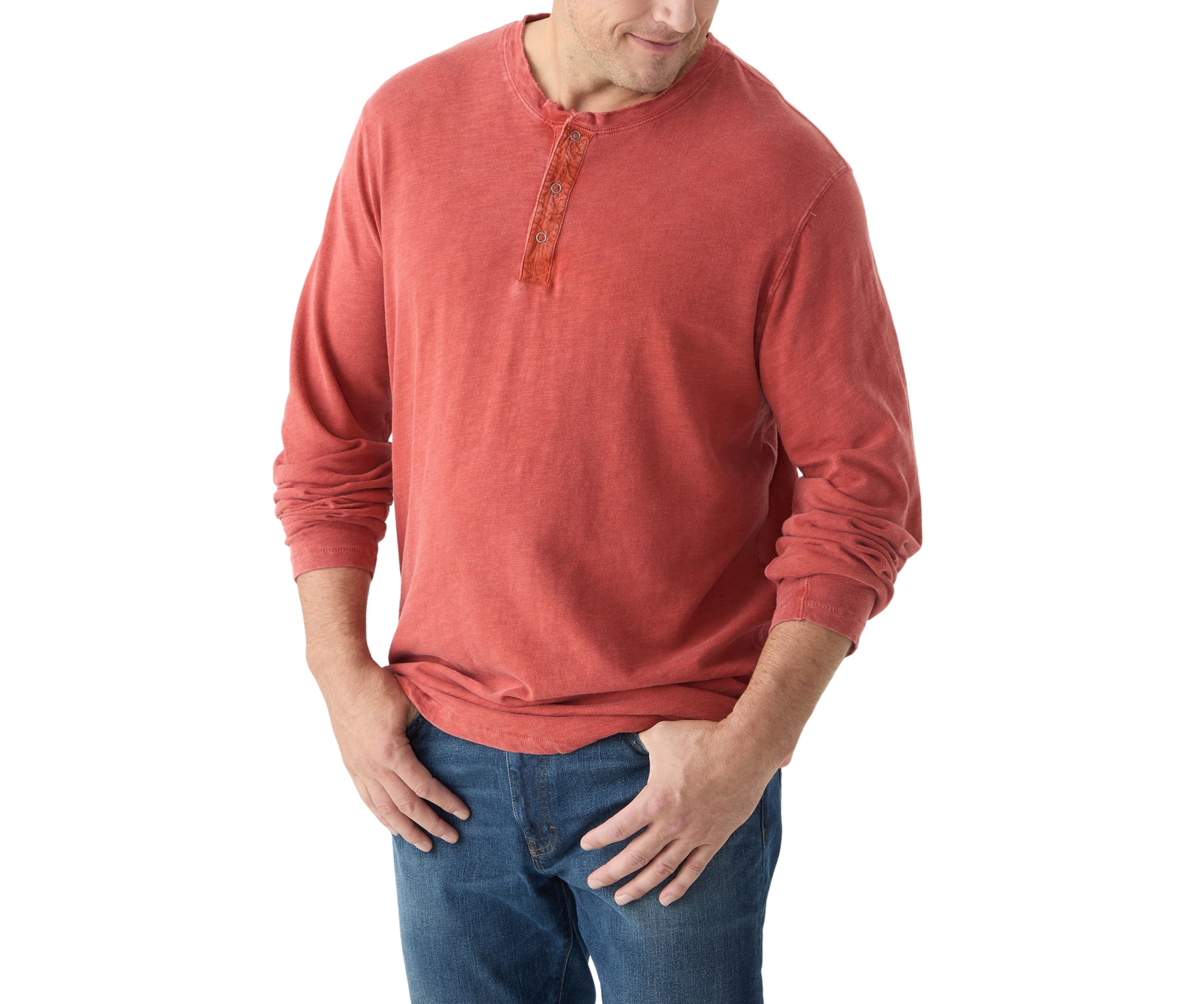 Big & Tall Long Sleeve Weekend Slub Henley Shirt