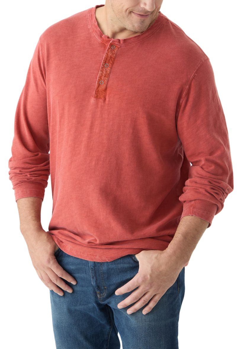 Big & Tall Long Sleeve Weekend Slub Henley Shirt