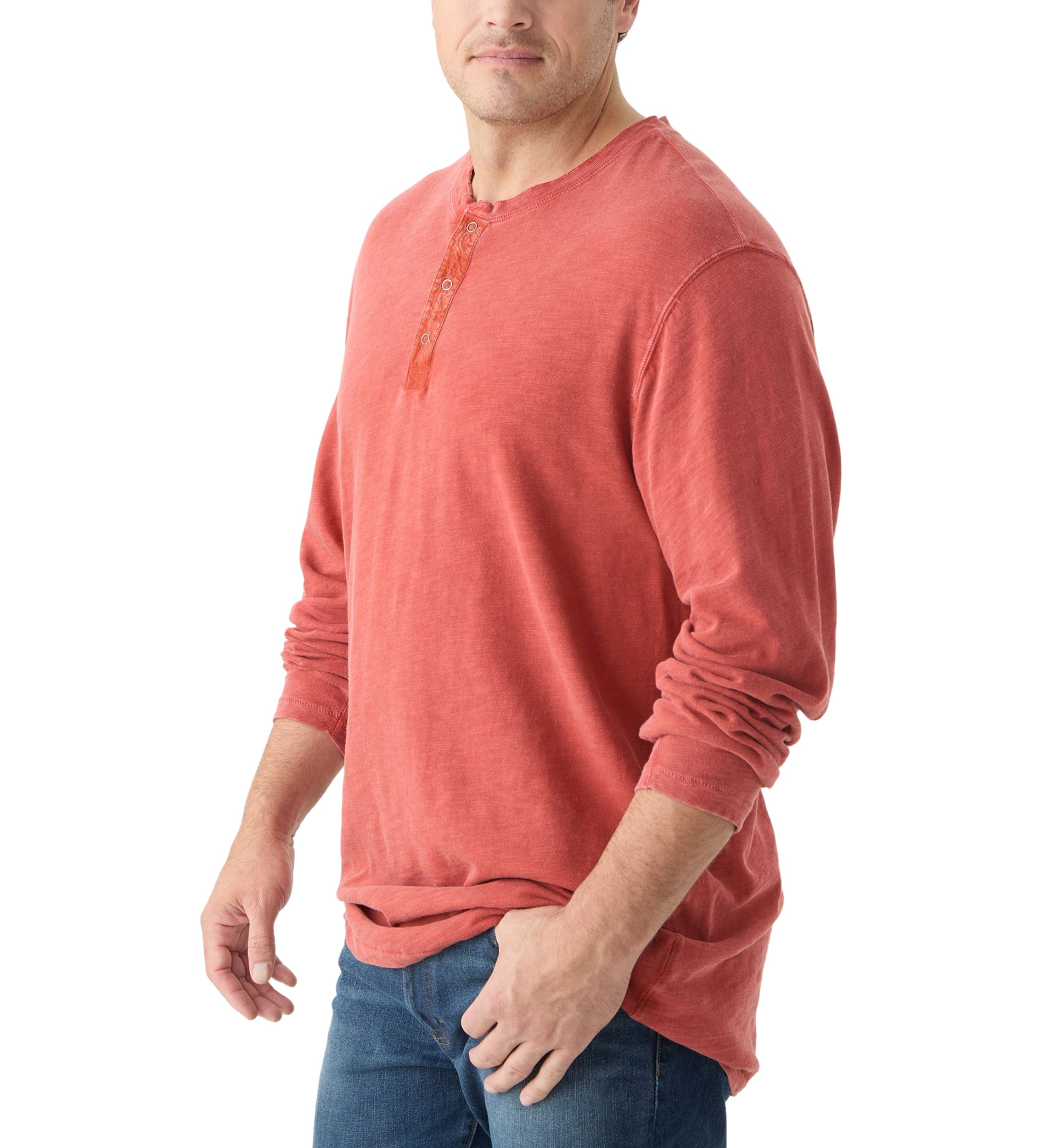 Big & Tall Long Sleeve Weekend Slub Henley Shirt