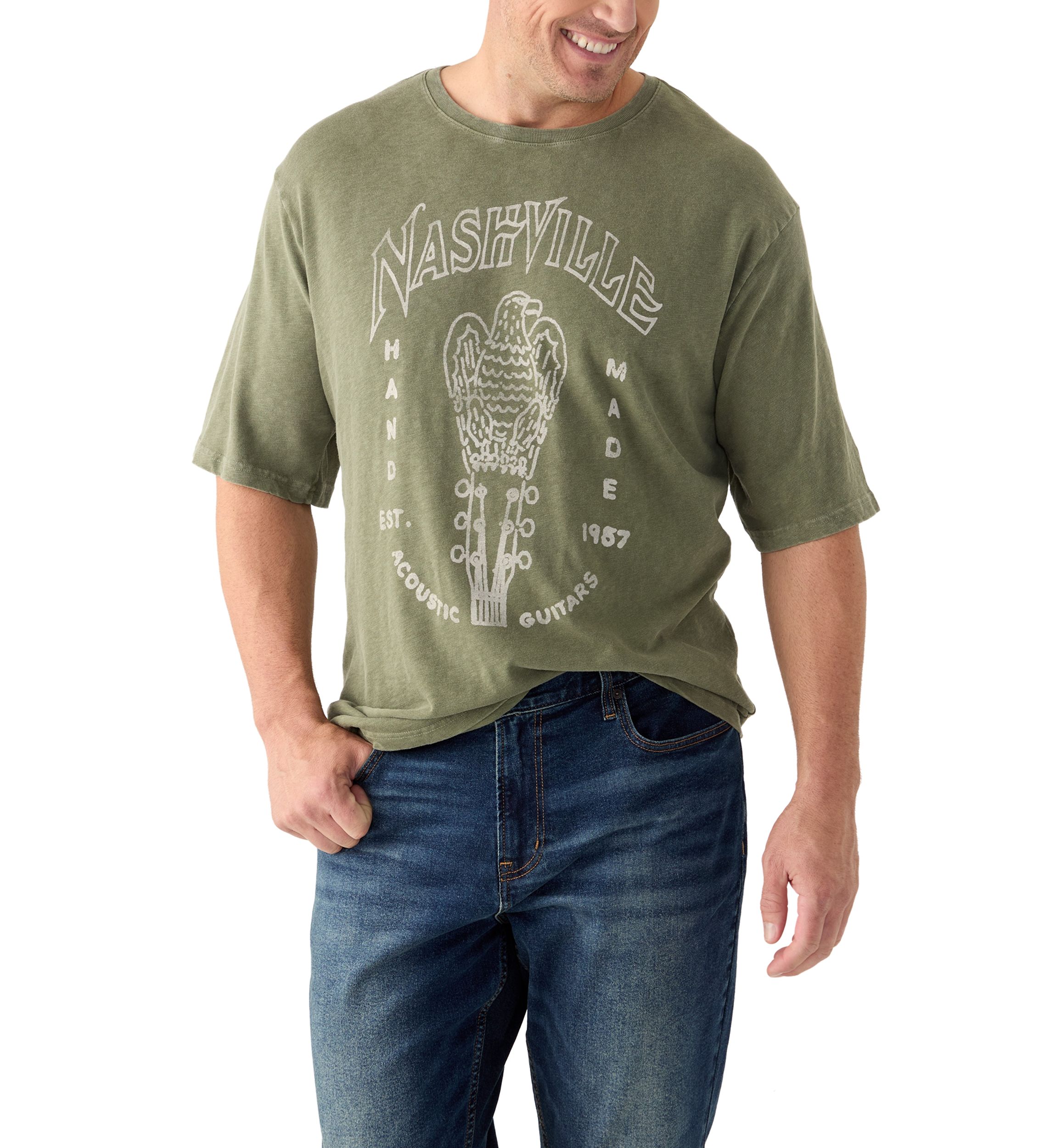 Big & Tall Short Sleeve Nashville Guitars Graphic T-Shirt