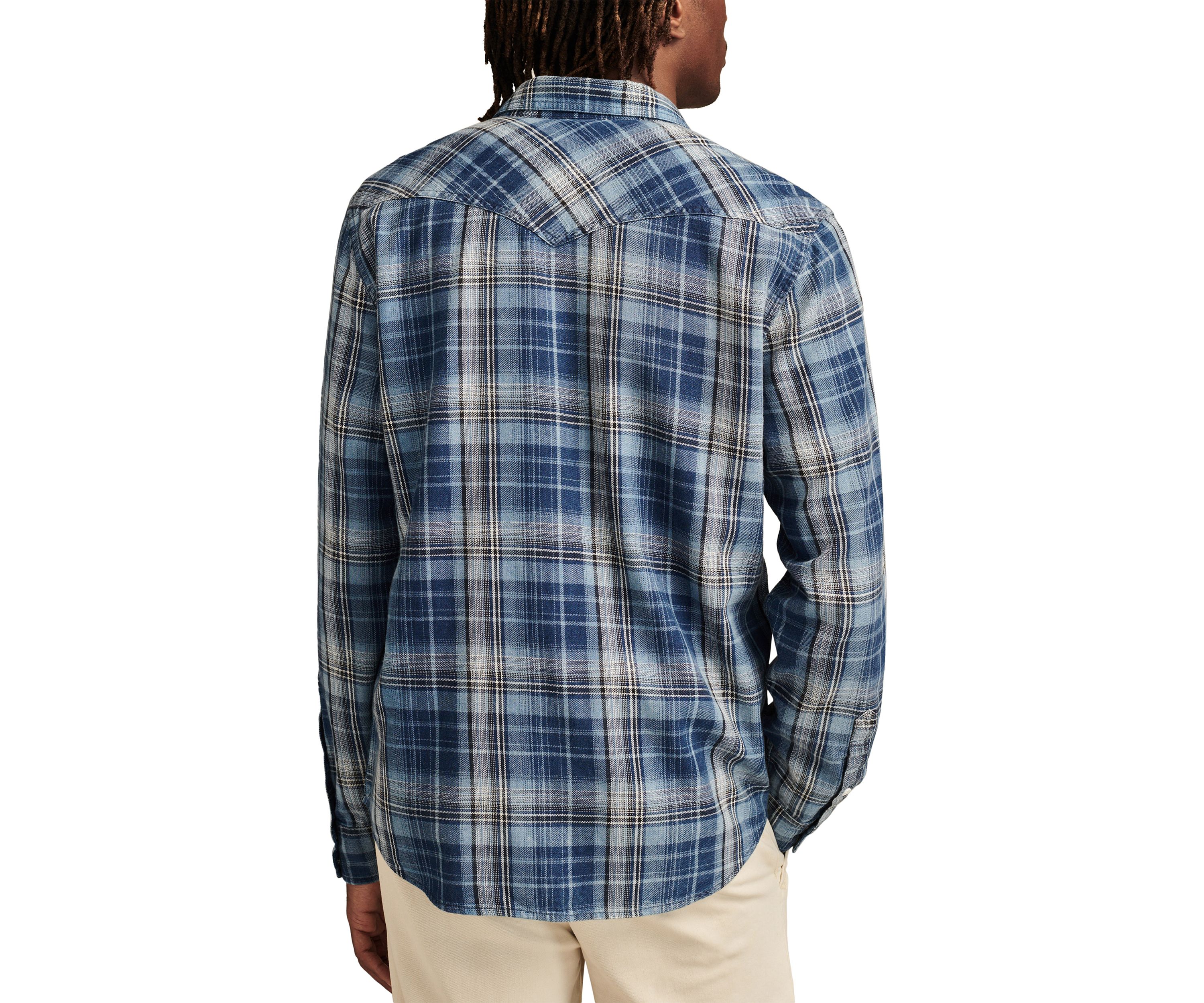 Big & Tall Long Sleeve Indigo Western Shirt 