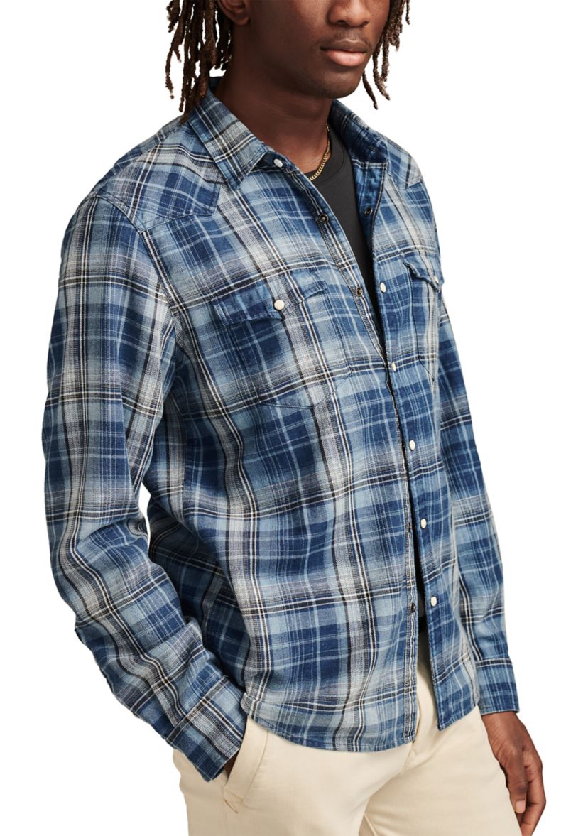 Big & Tall Long Sleeve Indigo Western Shirt 