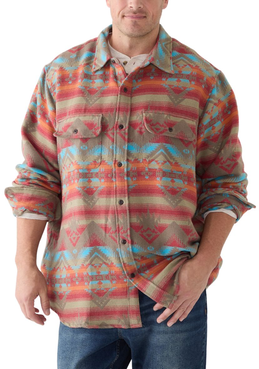 Big & Tall Printed Button Down Shirt 