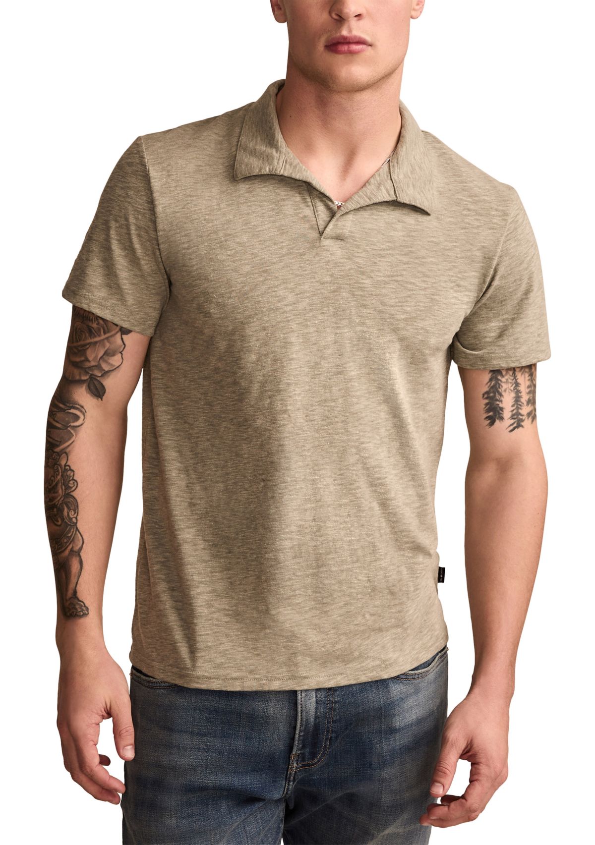 Slub Jersey Johnny Collar Shirt