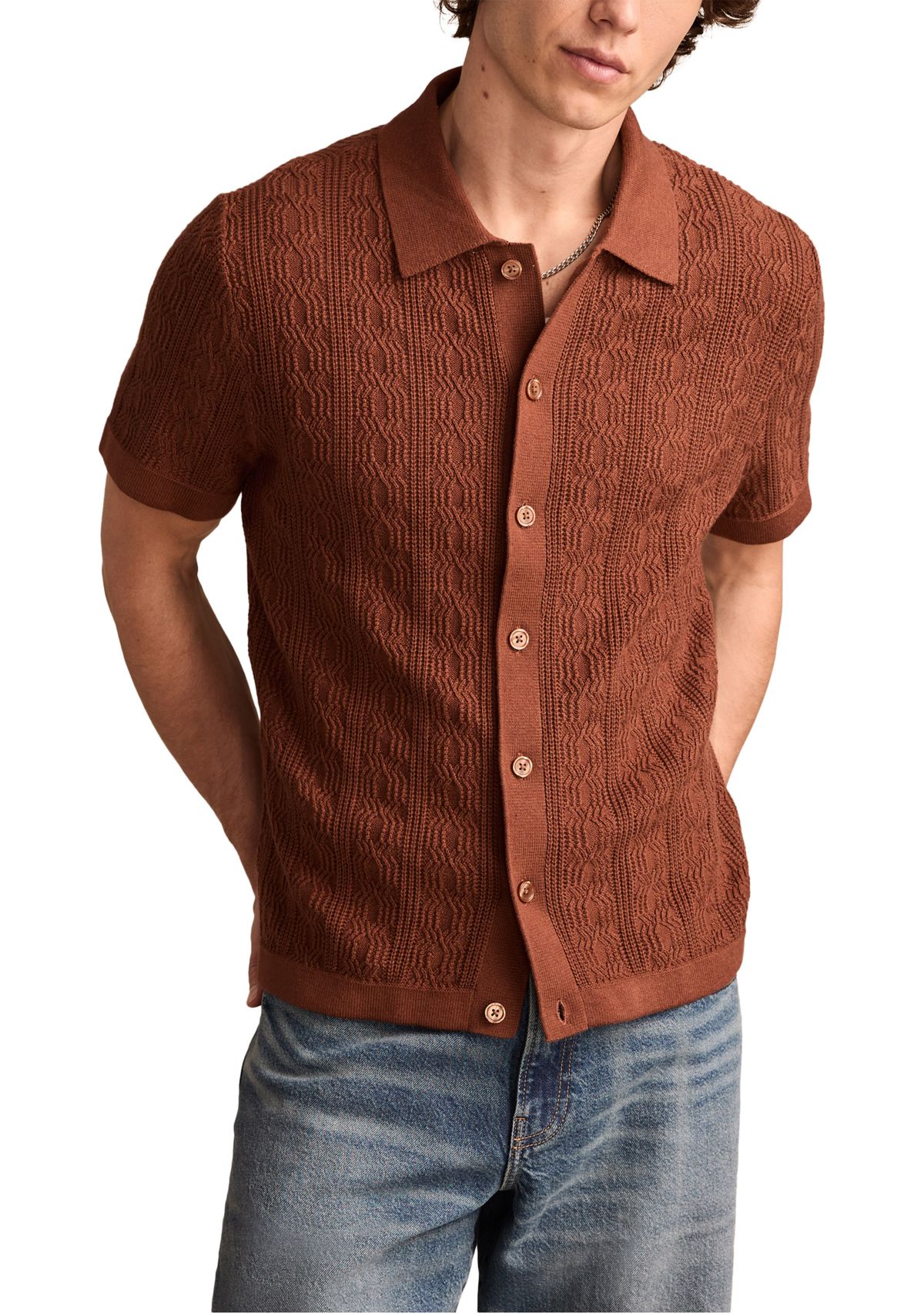 Short Sleeve Button Down Sweater