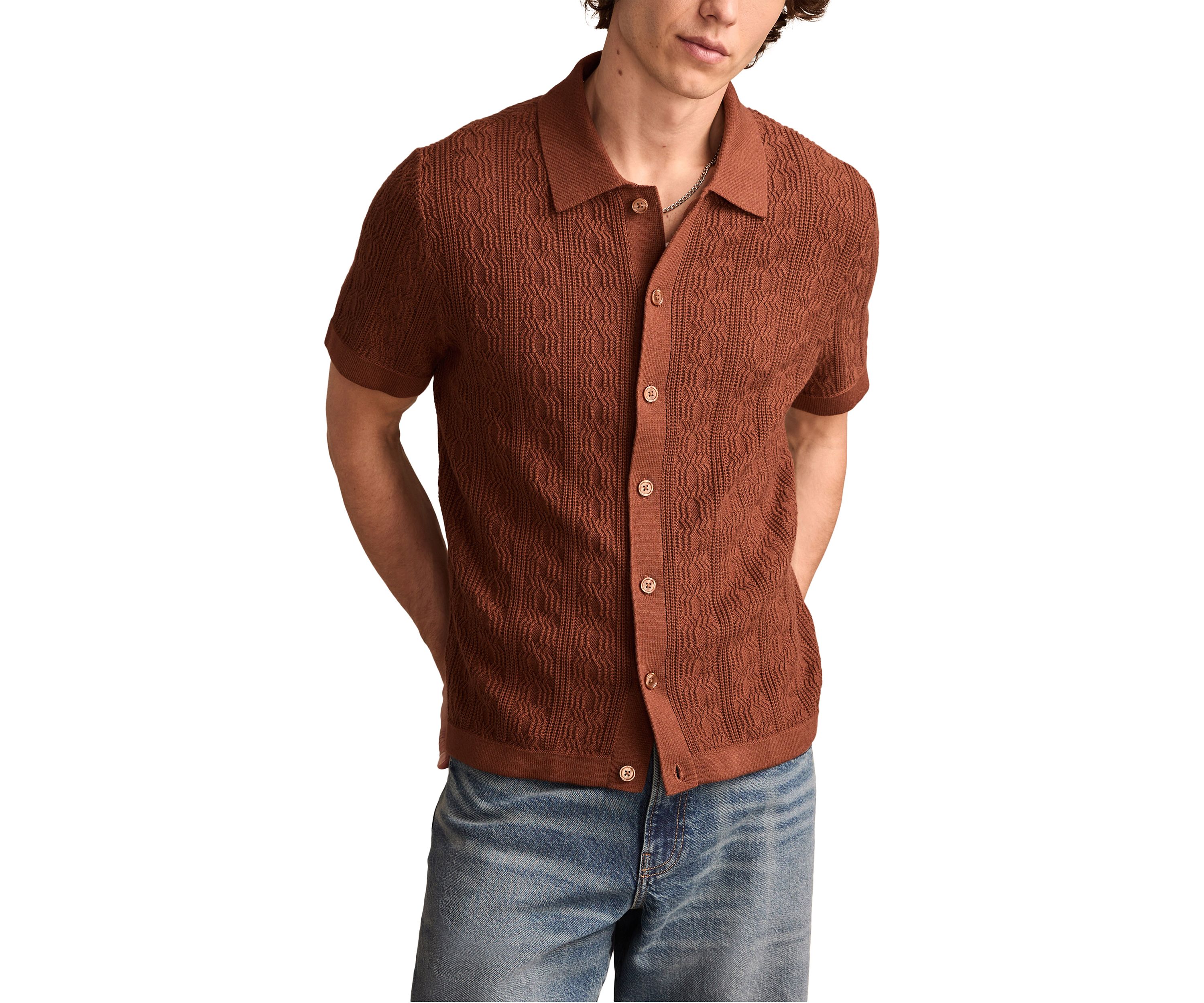 Short Sleeve Button Down Sweater