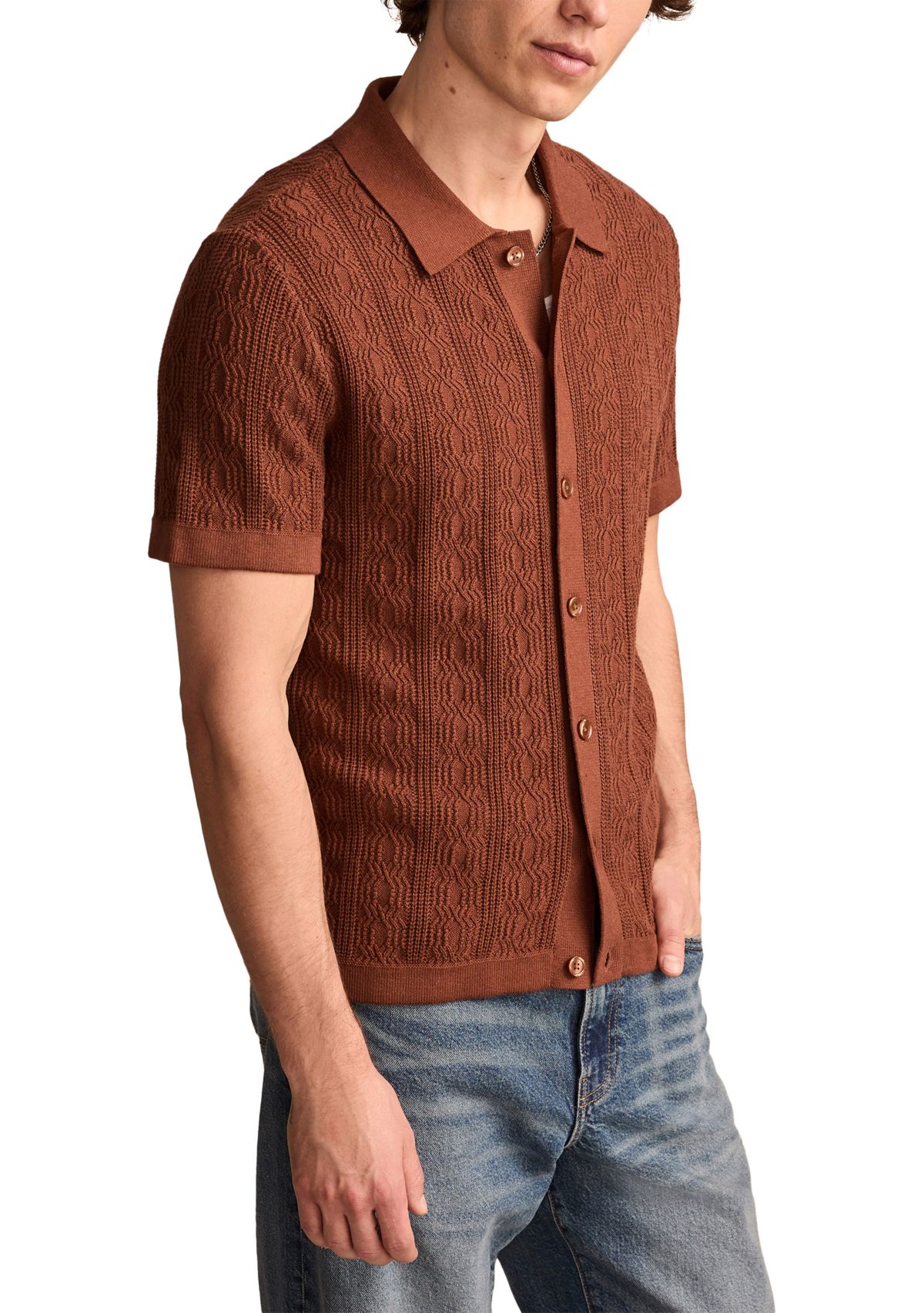 Short Sleeve Button Down Sweater