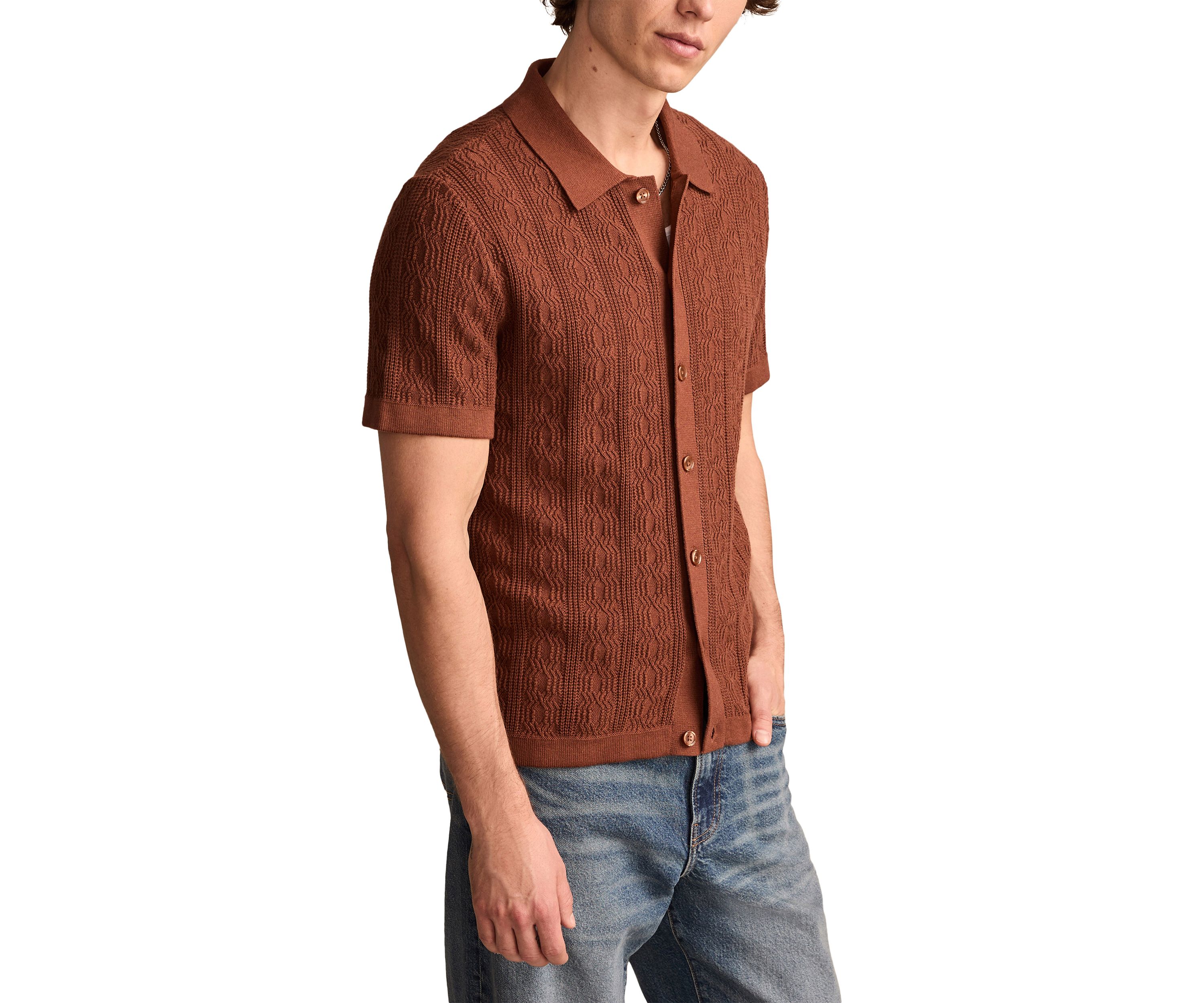 Short Sleeve Button Down Sweater