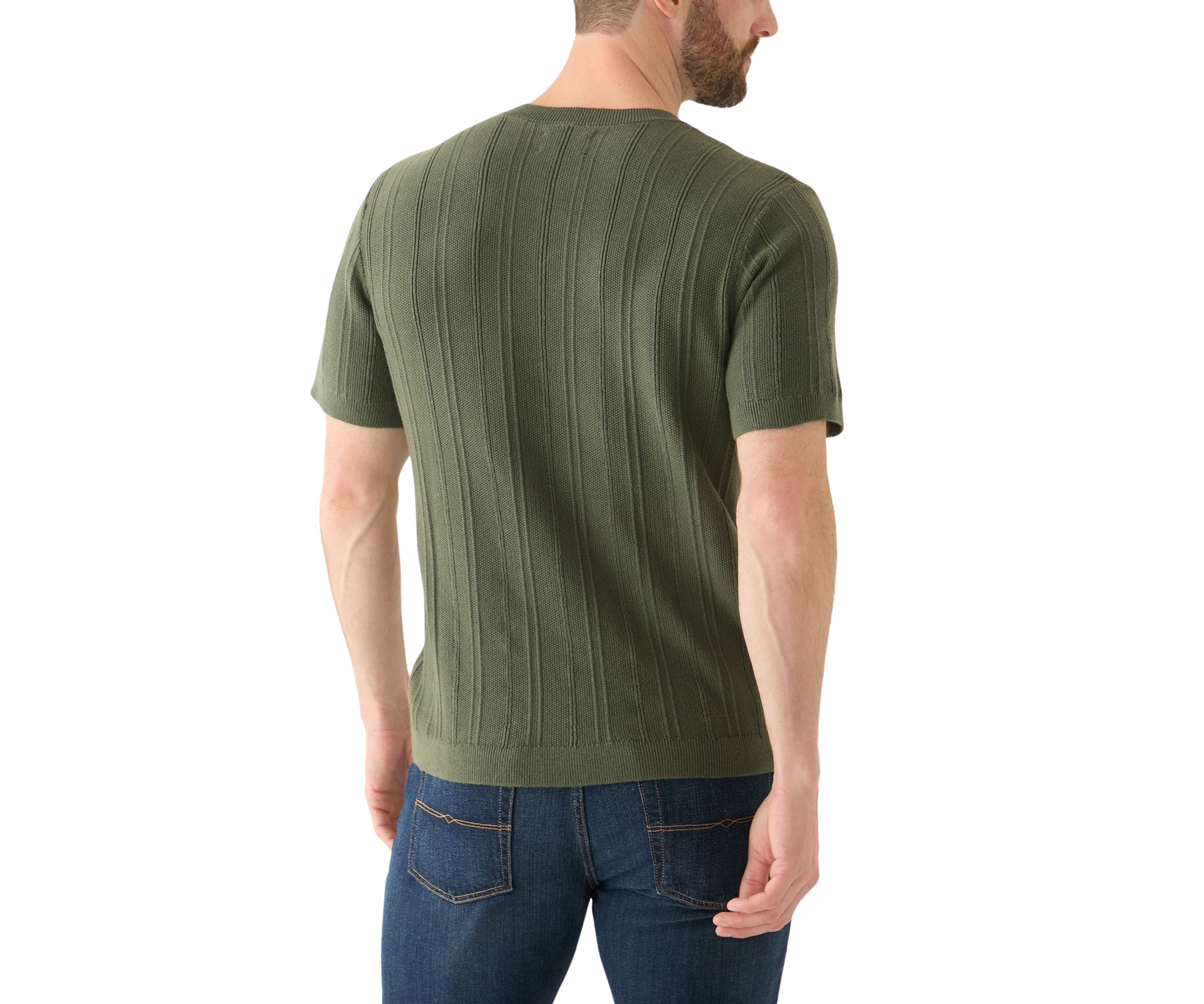 Short Sleeve Henley Sweater 