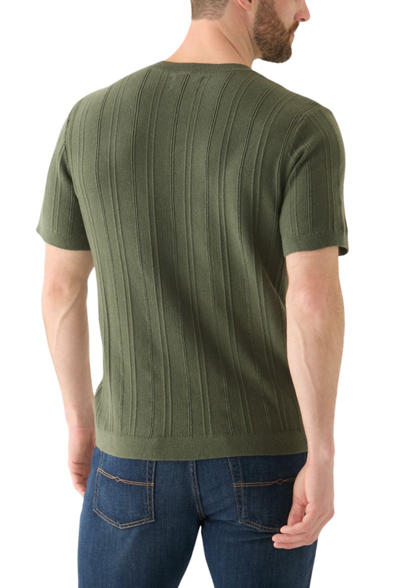 Short Sleeve Henley Sweater 