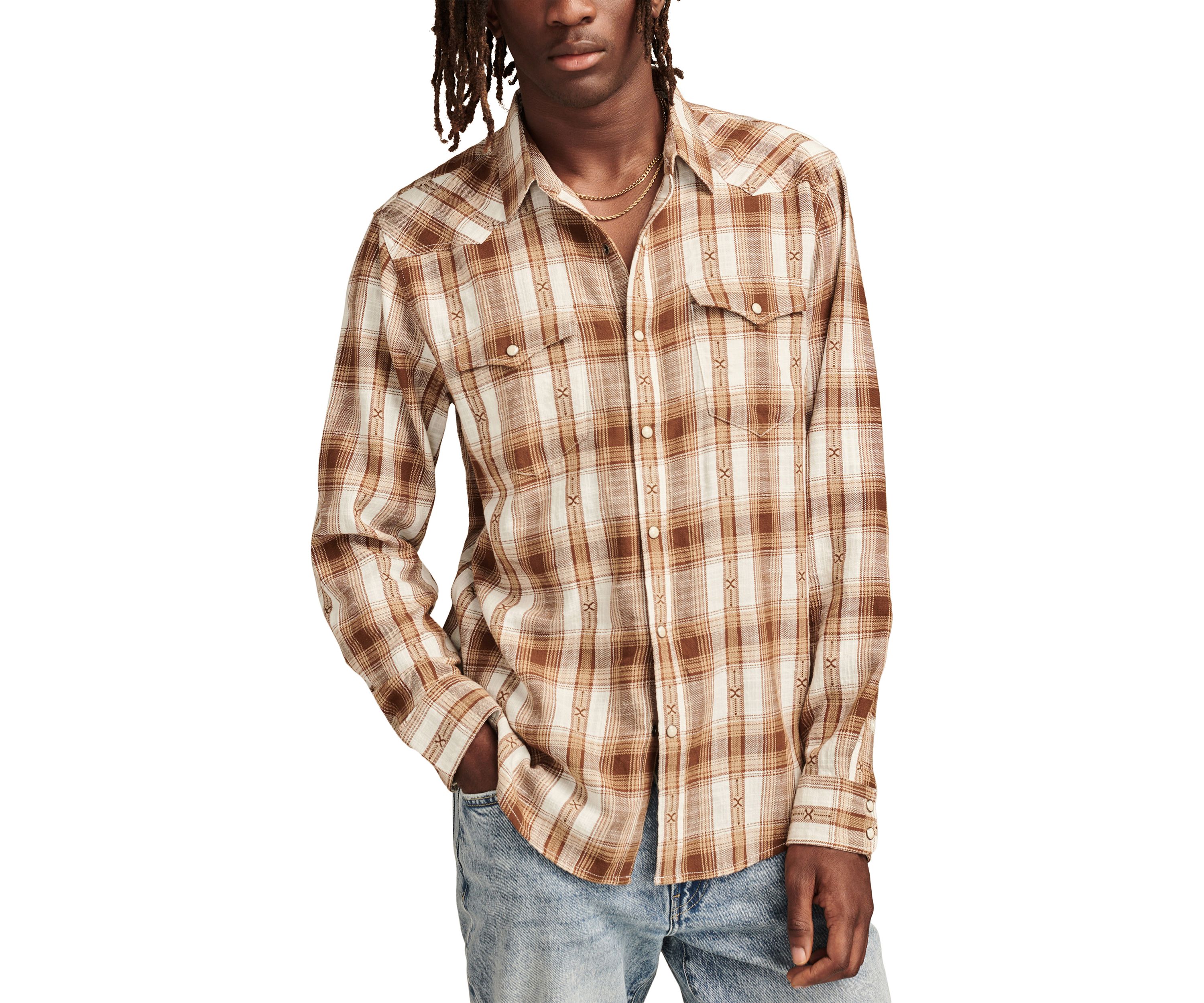 Big & Tall Dobby Western Shirt 