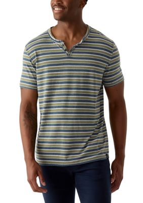 Lucky Brand Men's Venice Burnout Stripe Crew Neck Shirt, 2XL