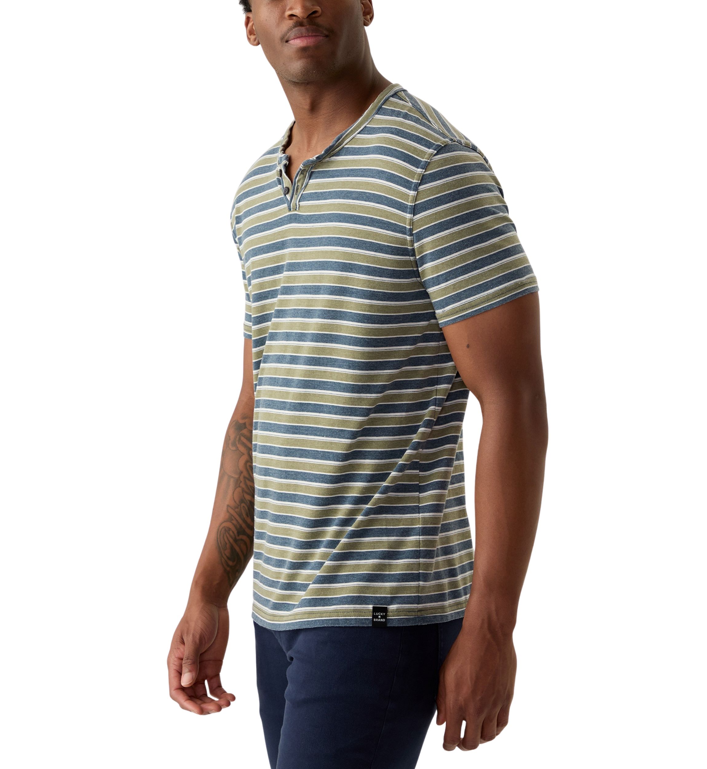 Venice Burnout Stripe Crew Neck Shirt