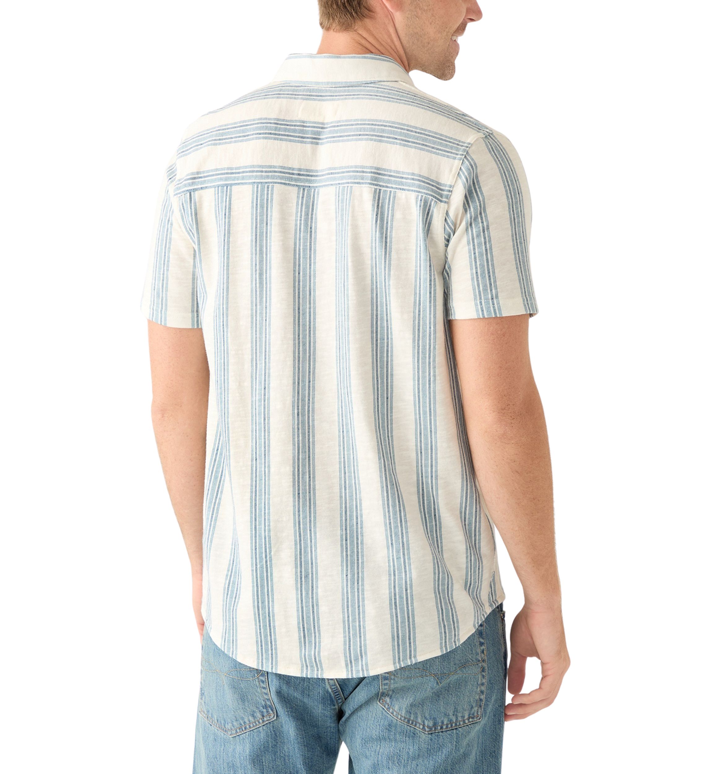 Linen Short Sleeve Ombre Stripe Shirt