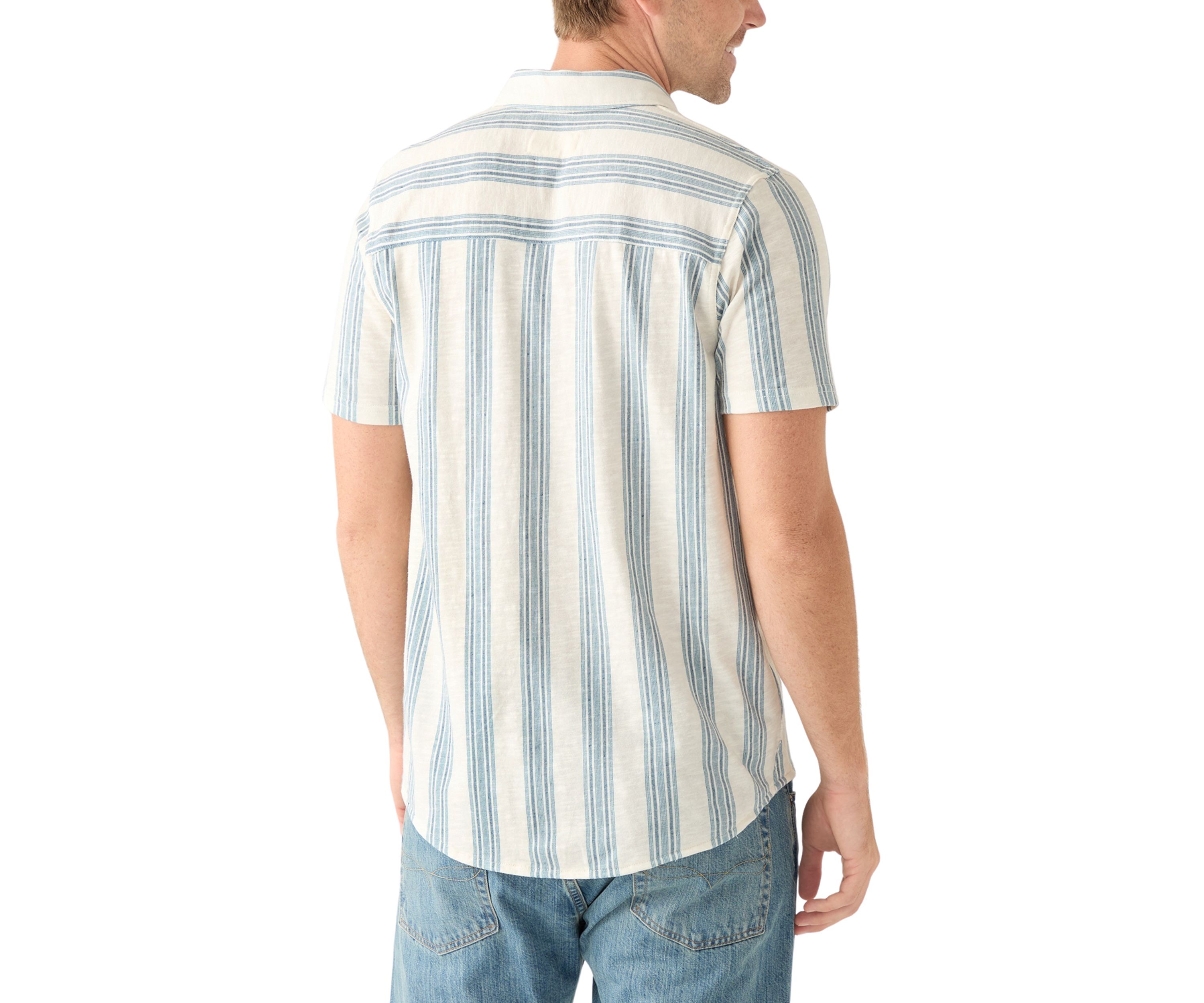 Linen Short Sleeve Ombre Stripe Shirt