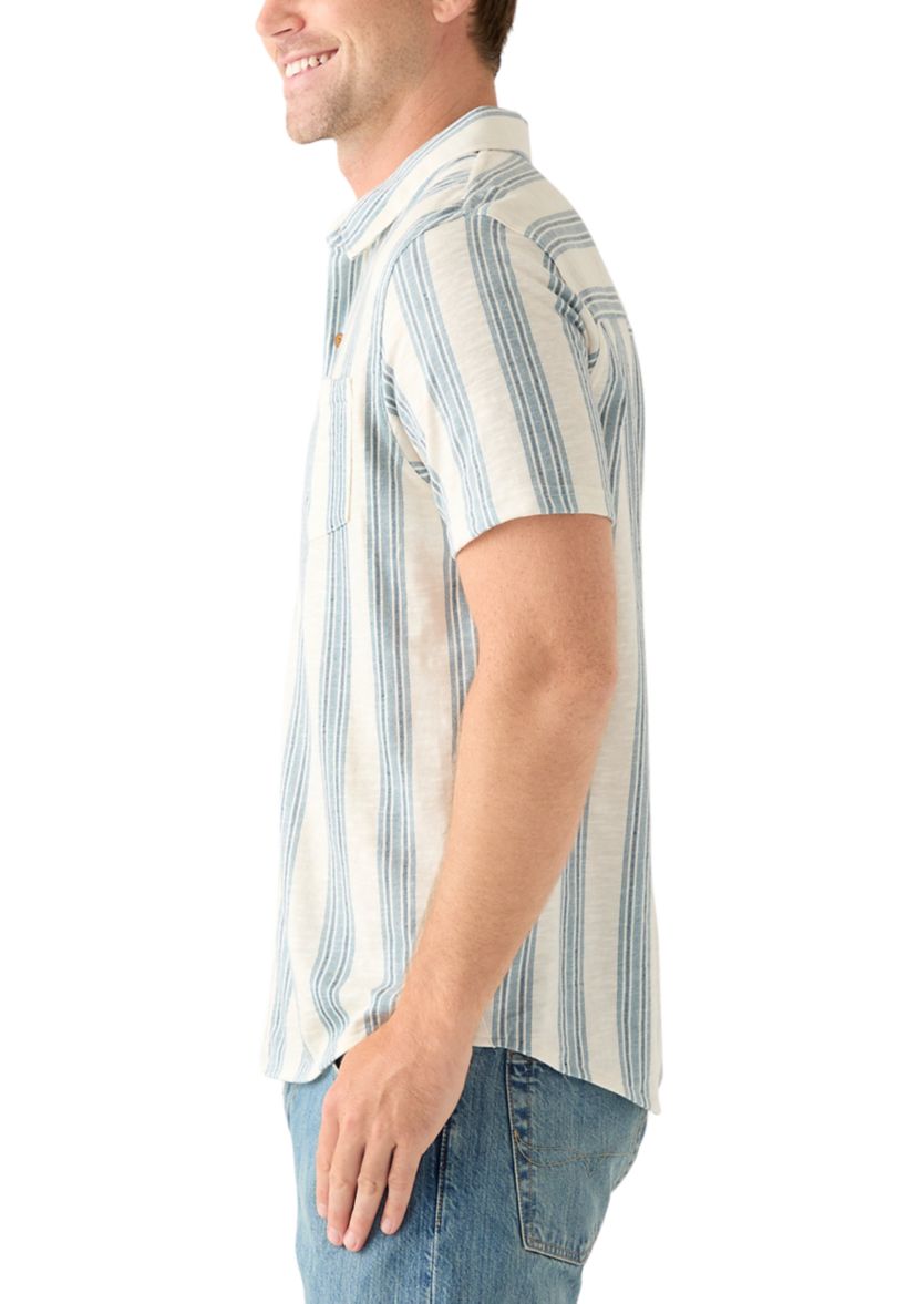 Linen Short Sleeve Ombre Stripe Shirt