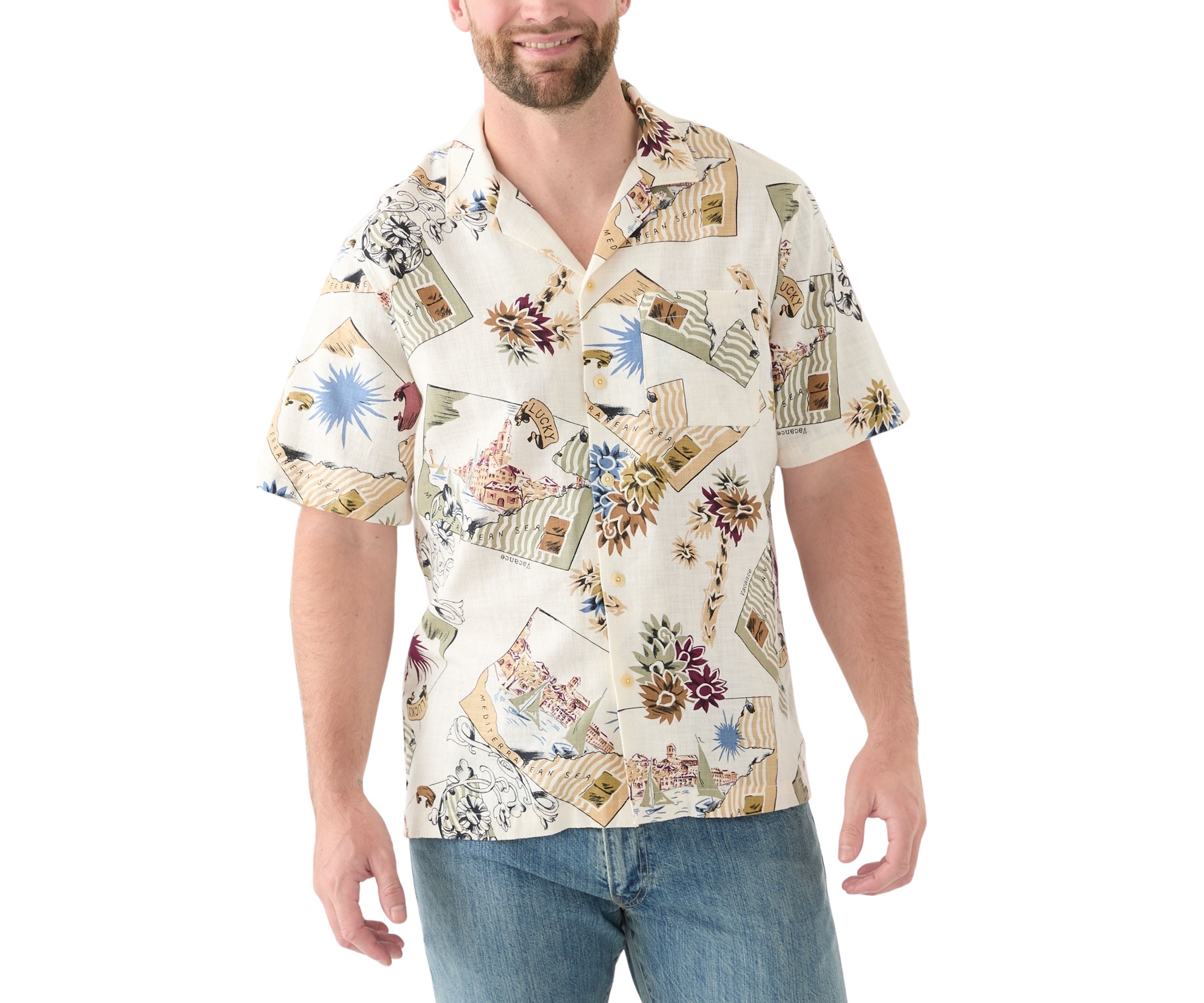Printed Camp Collar Short Sleeve Shirt