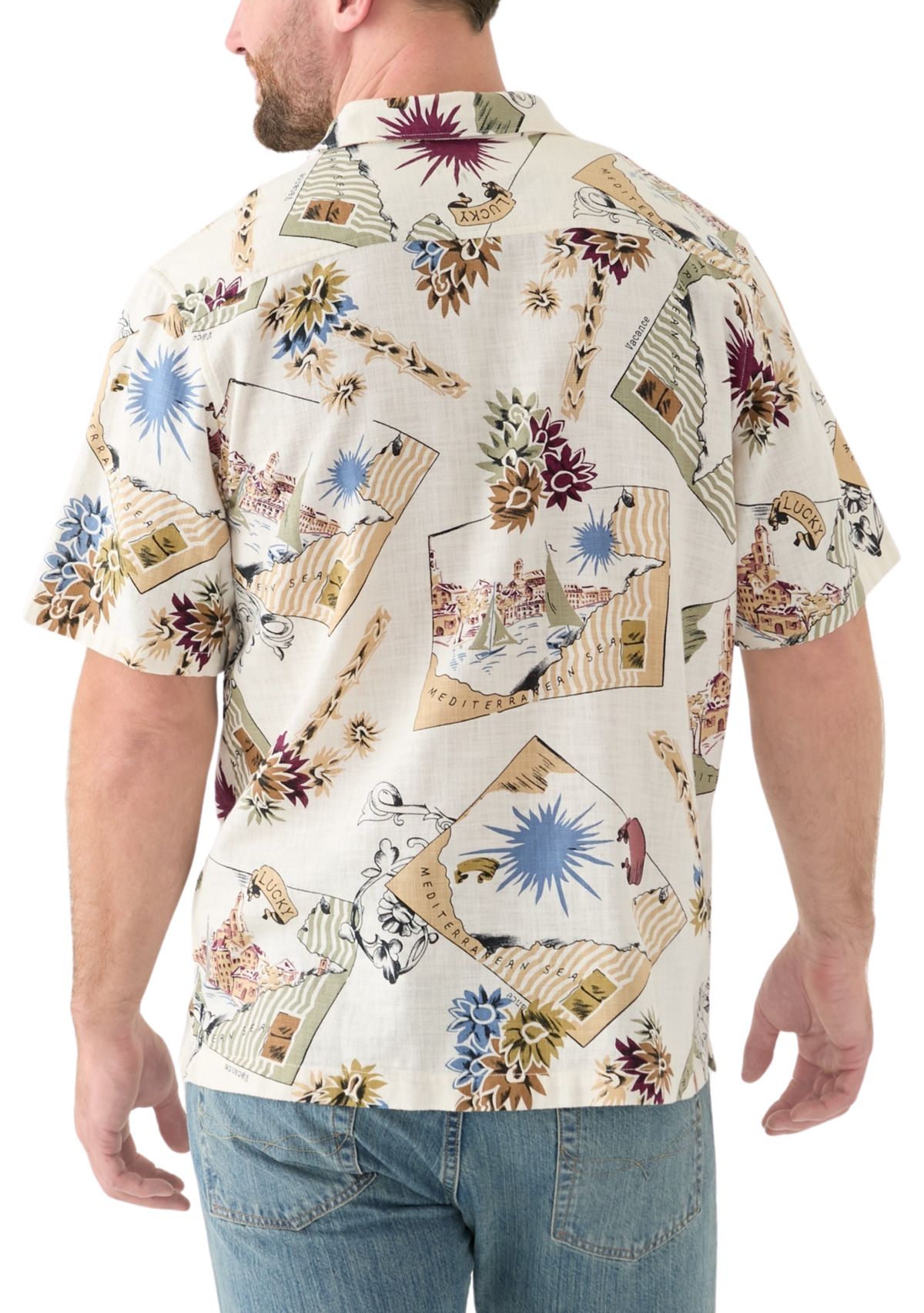 Printed Camp Collar Short Sleeve Shirt