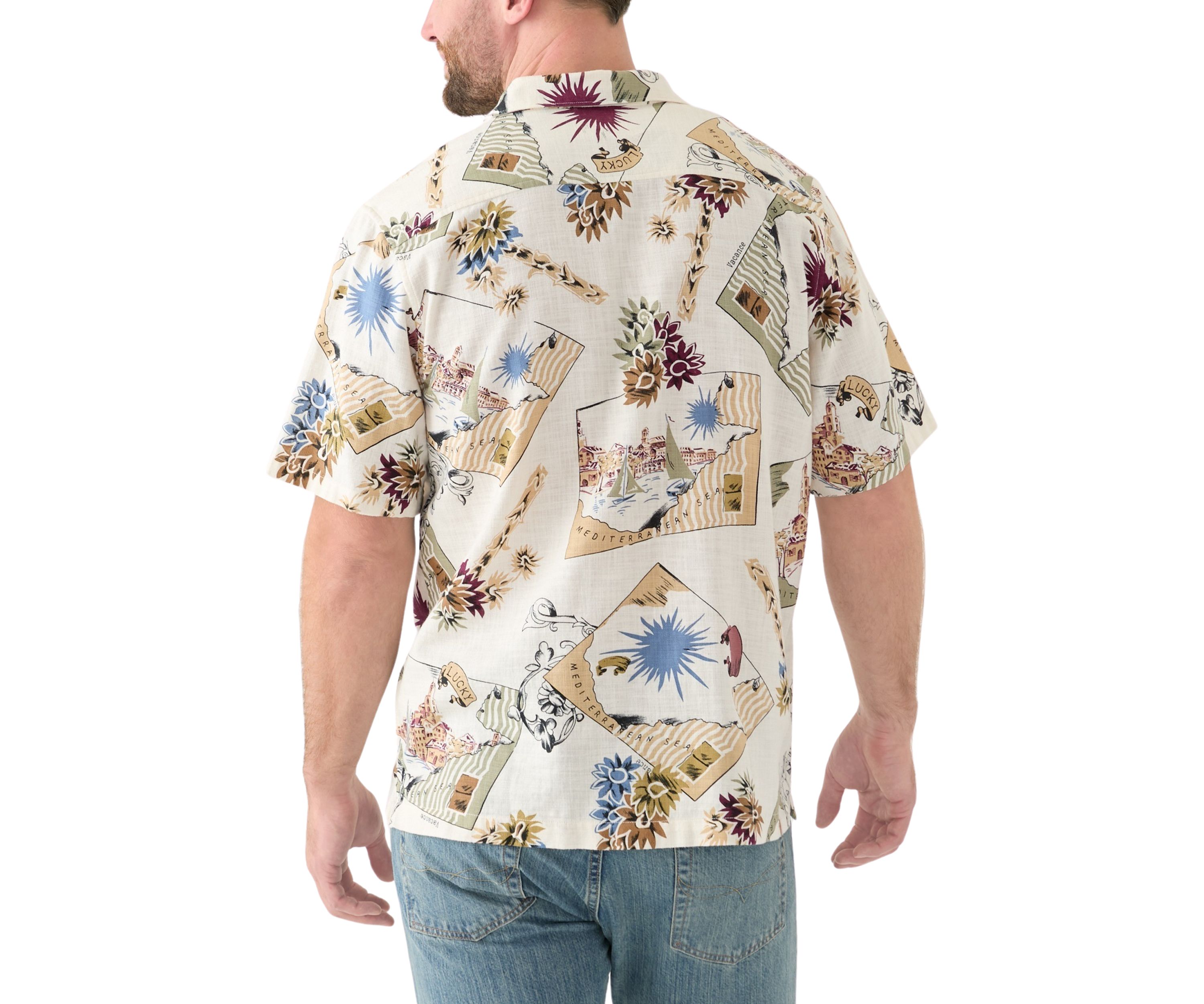 Printed Camp Collar Short Sleeve Shirt