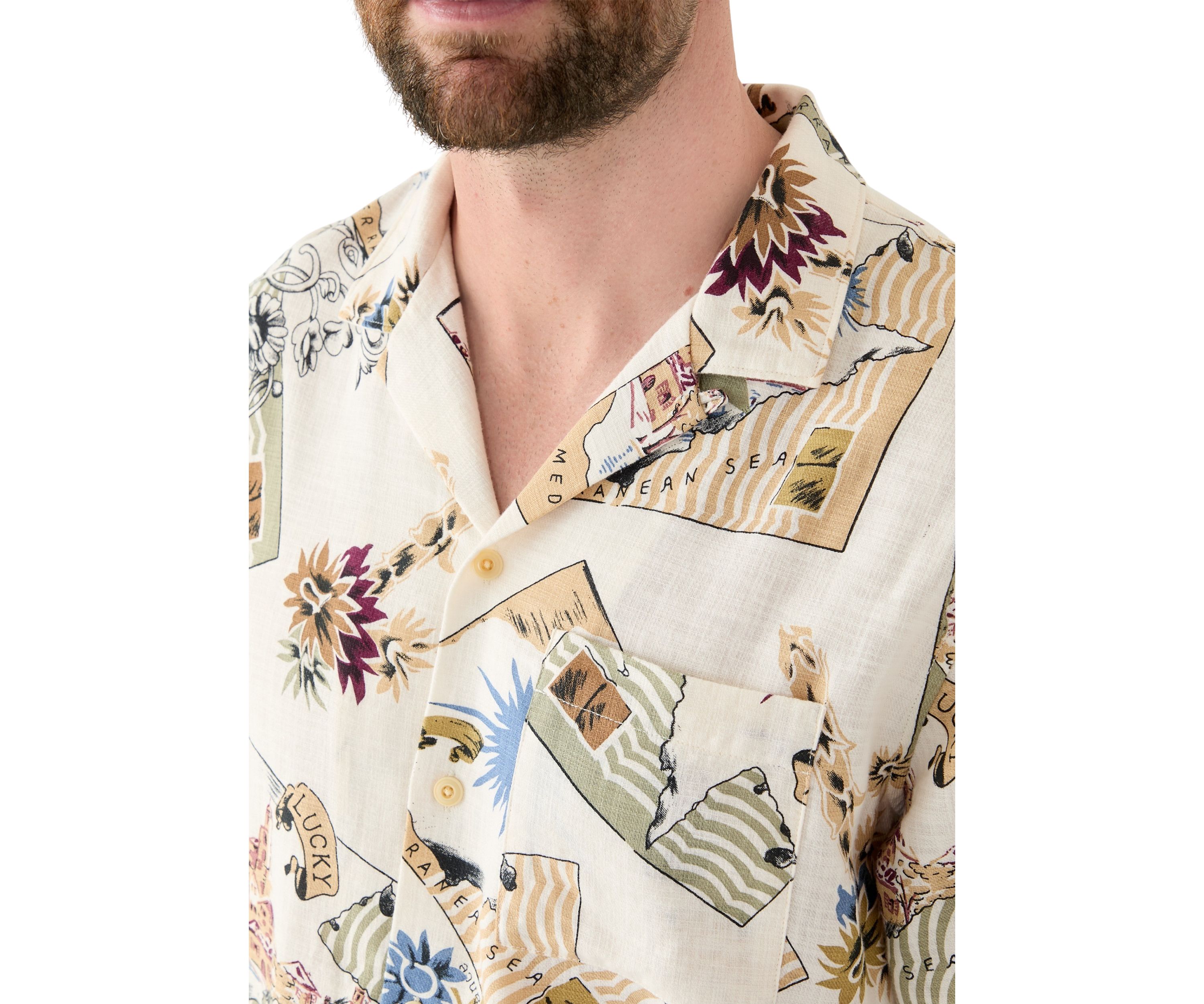 Printed Camp Collar Short Sleeve Shirt