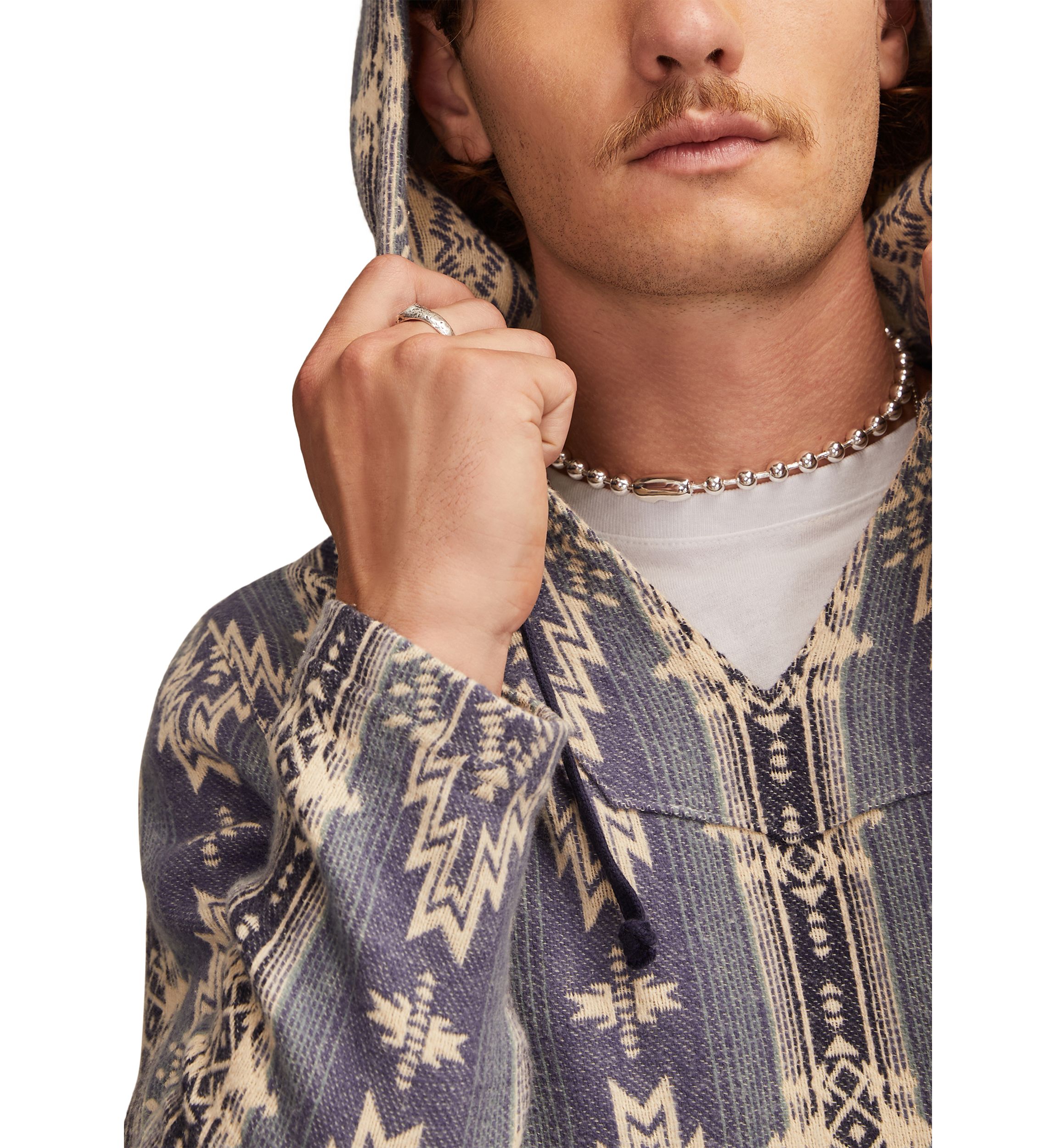 Woven Jacquard Printed Hoodie