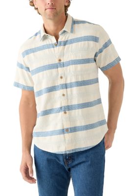 Lucky Brand Men's Short Sleeve Derby Strip San Gabriel Shirt