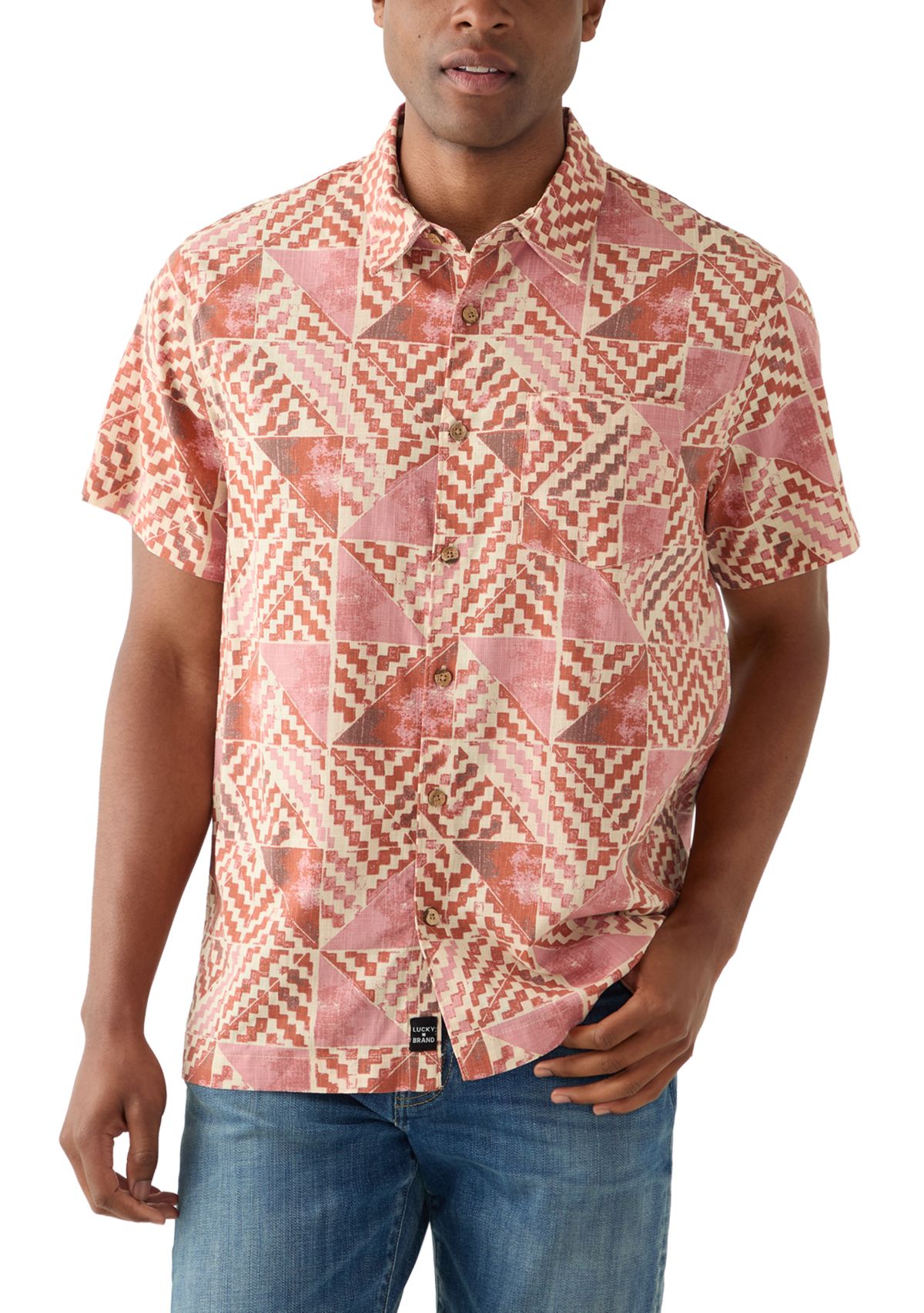 Mens Short Sleeve Printed Playa Shirt