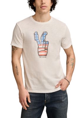 Lucky Brand Men's Fender Peach Hand Graphic T-Shirt