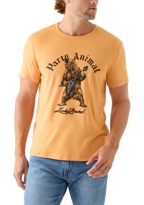 Lucky Brand Men's Short Sleeve Party Animal Crew Neck T-Shirt