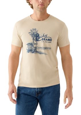 Lucky Brand Men's Short Sleeve Crew Neck Beach T-Shirt