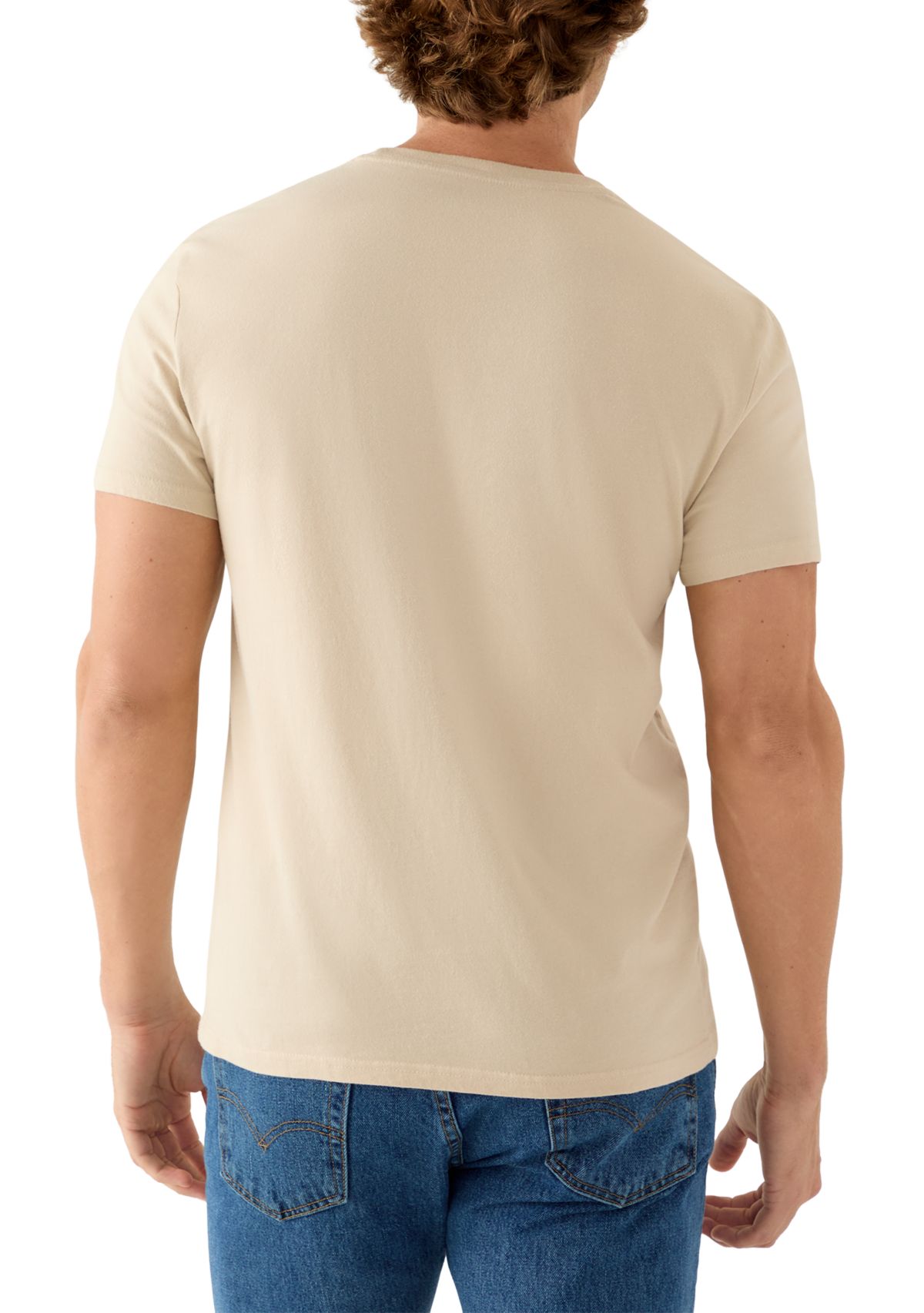 Mens Short Sleeve Crew Neck Beach T-Shirt