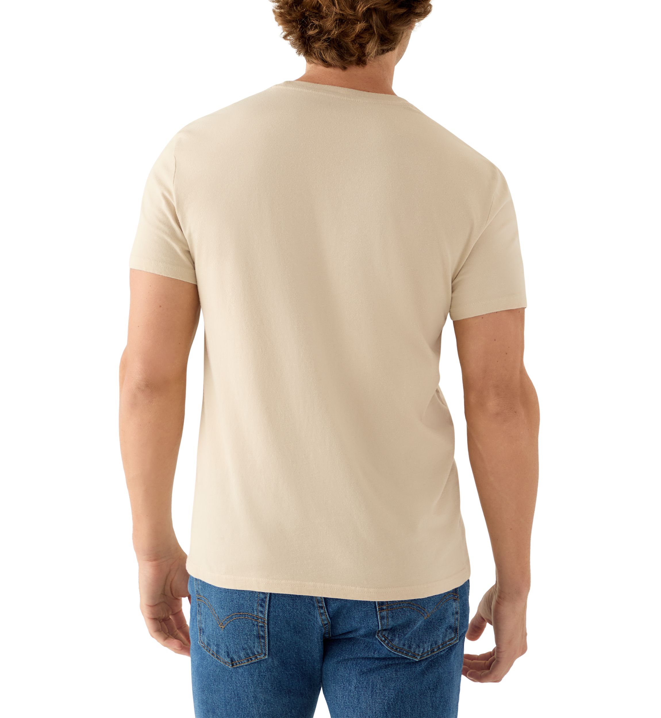 Mens Short Sleeve Crew Neck Beach T-Shirt