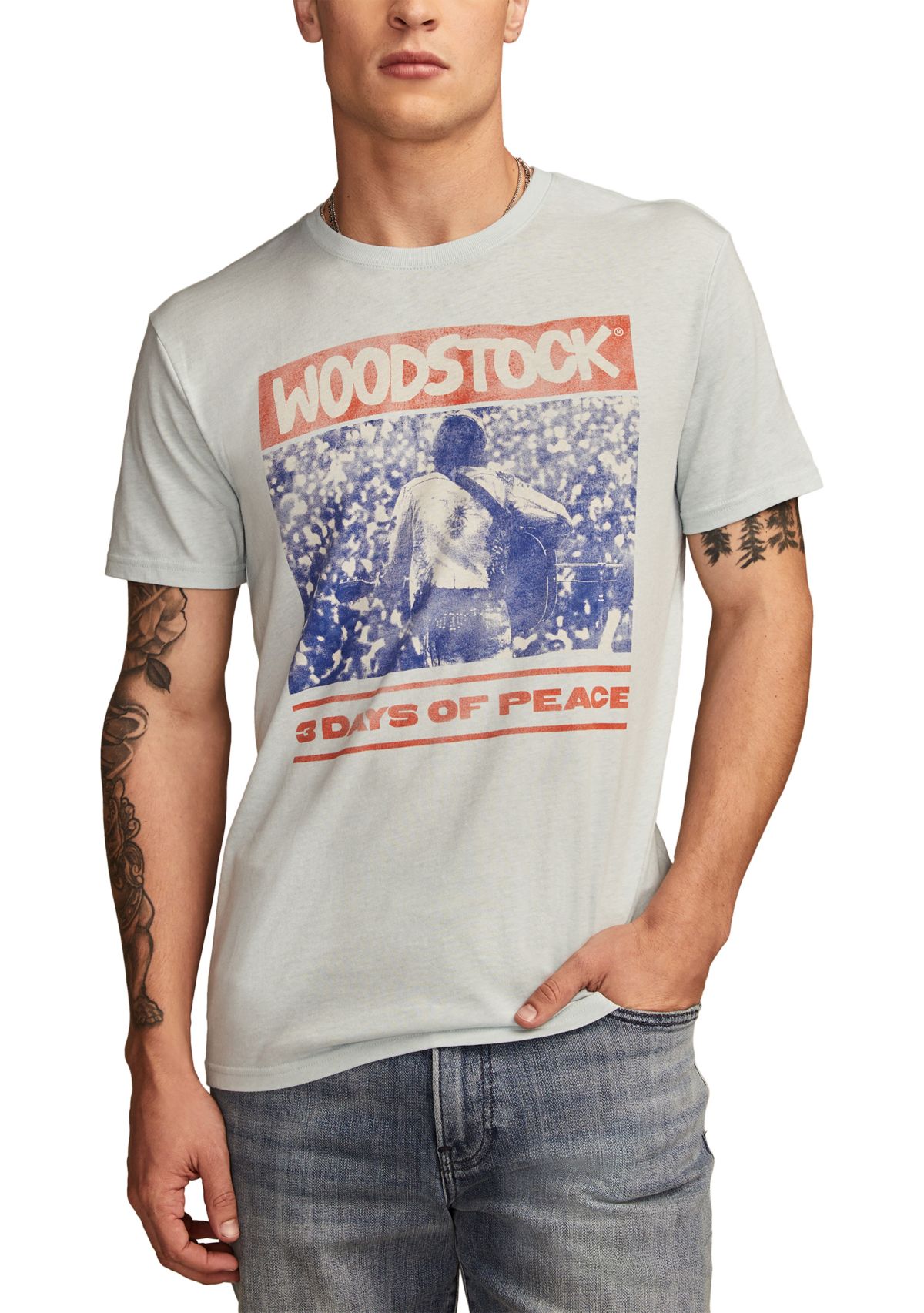 Big & Tall Short Sleeve Woodstock Poster Graphic T-Shirt