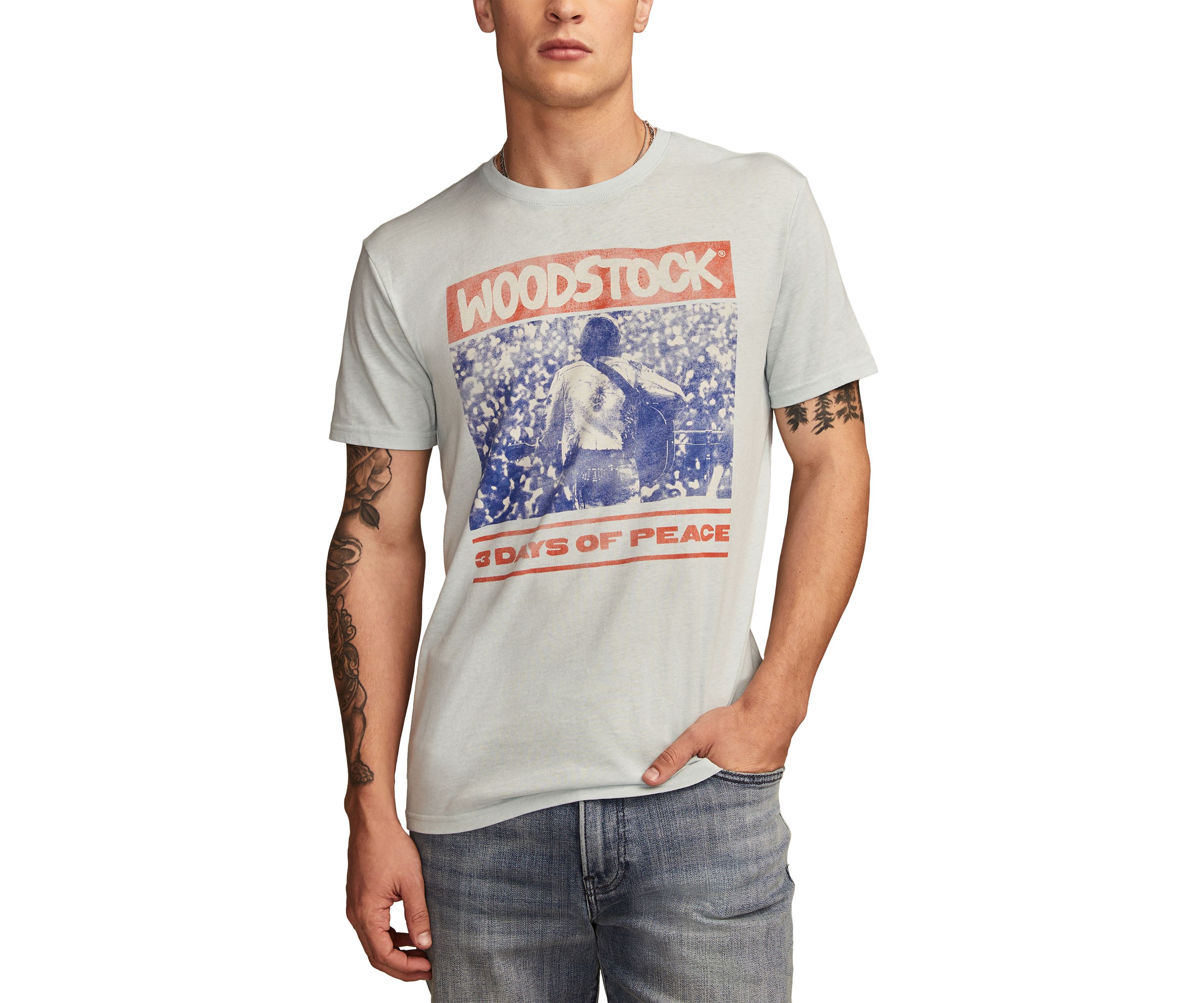 Big & Tall Short Sleeve Woodstock Poster Graphic T-Shirt