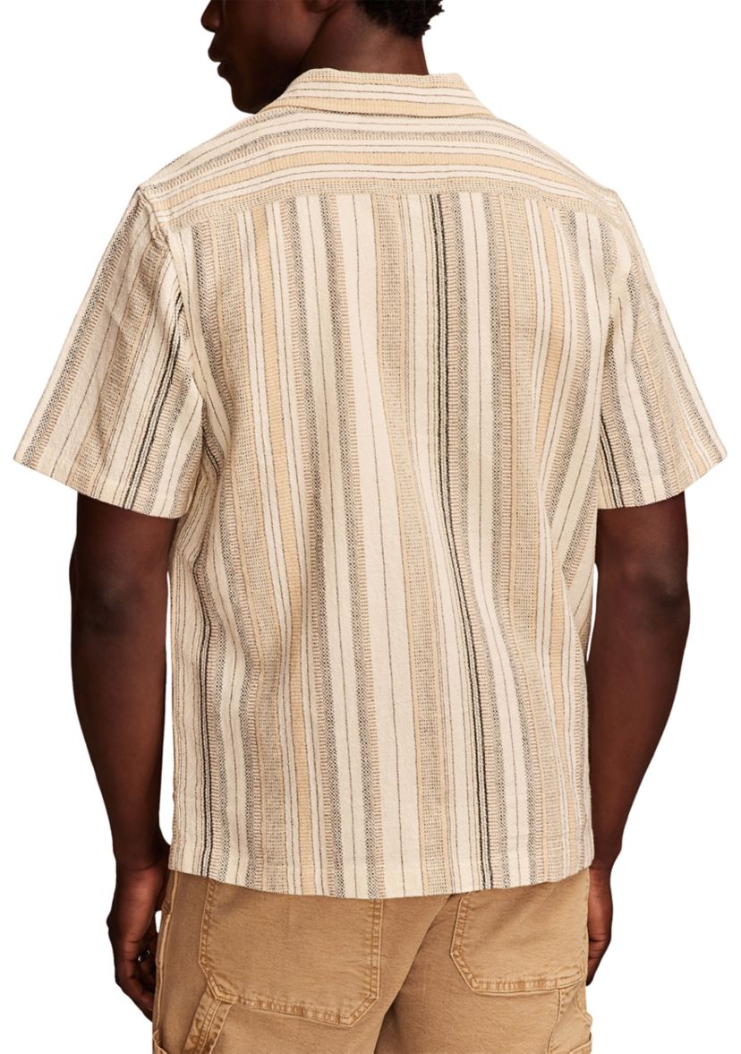 Stripe Short Sleeve Camp Collar Shirt