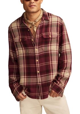 Lucky Brand Men's Big & Tall Textured Plaid Long Sleeve Workshirt