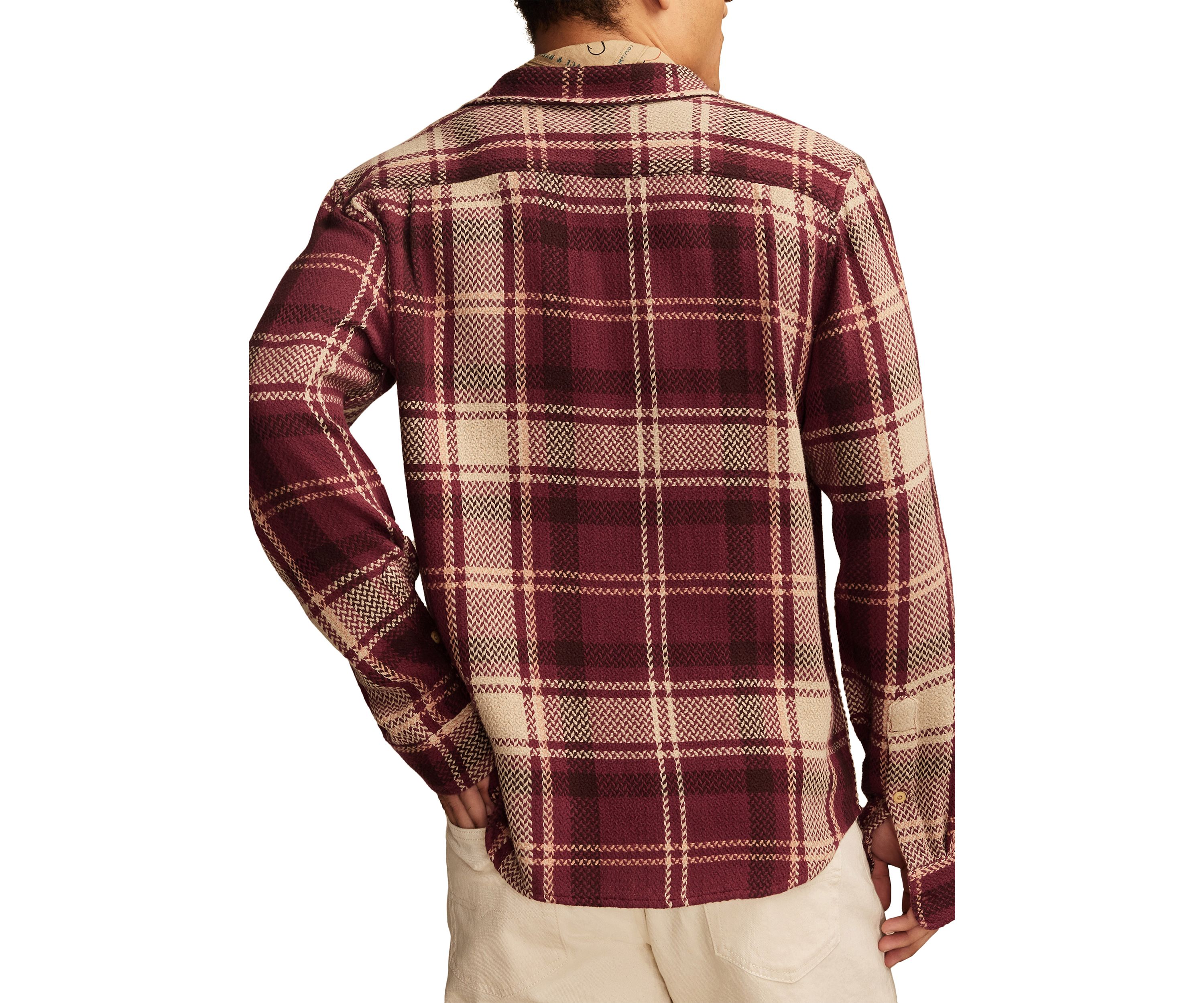 Big & Tall Textured Plaid Long Sleeve Workshirt