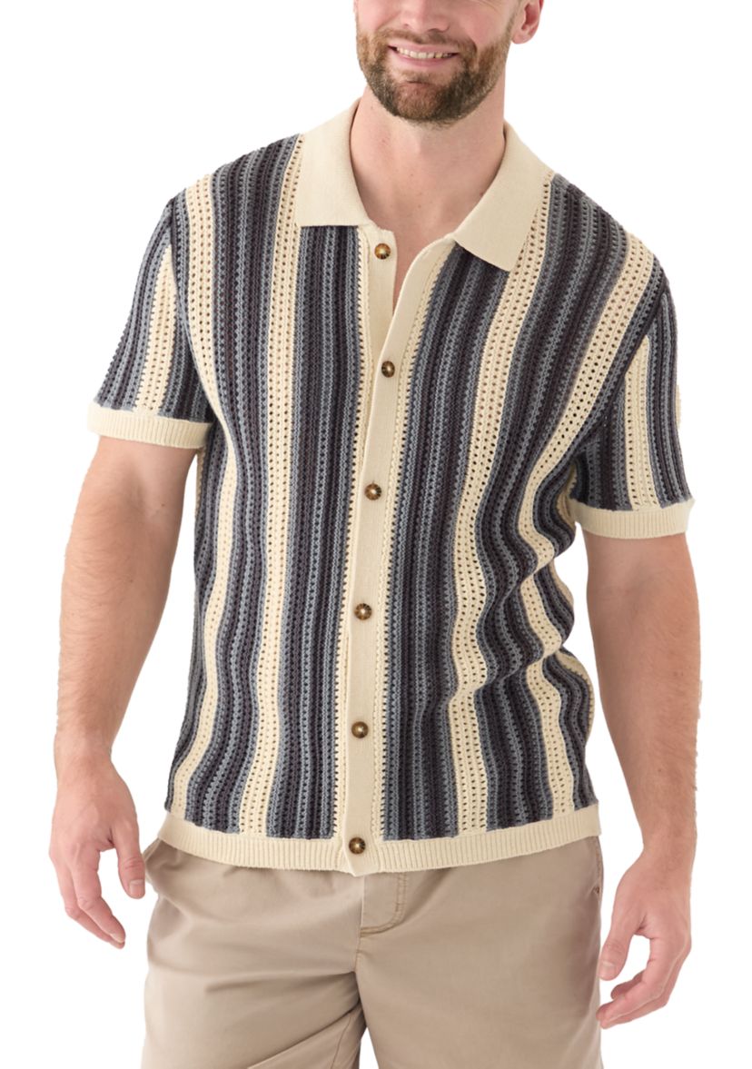 Stripe Button Through Sweater