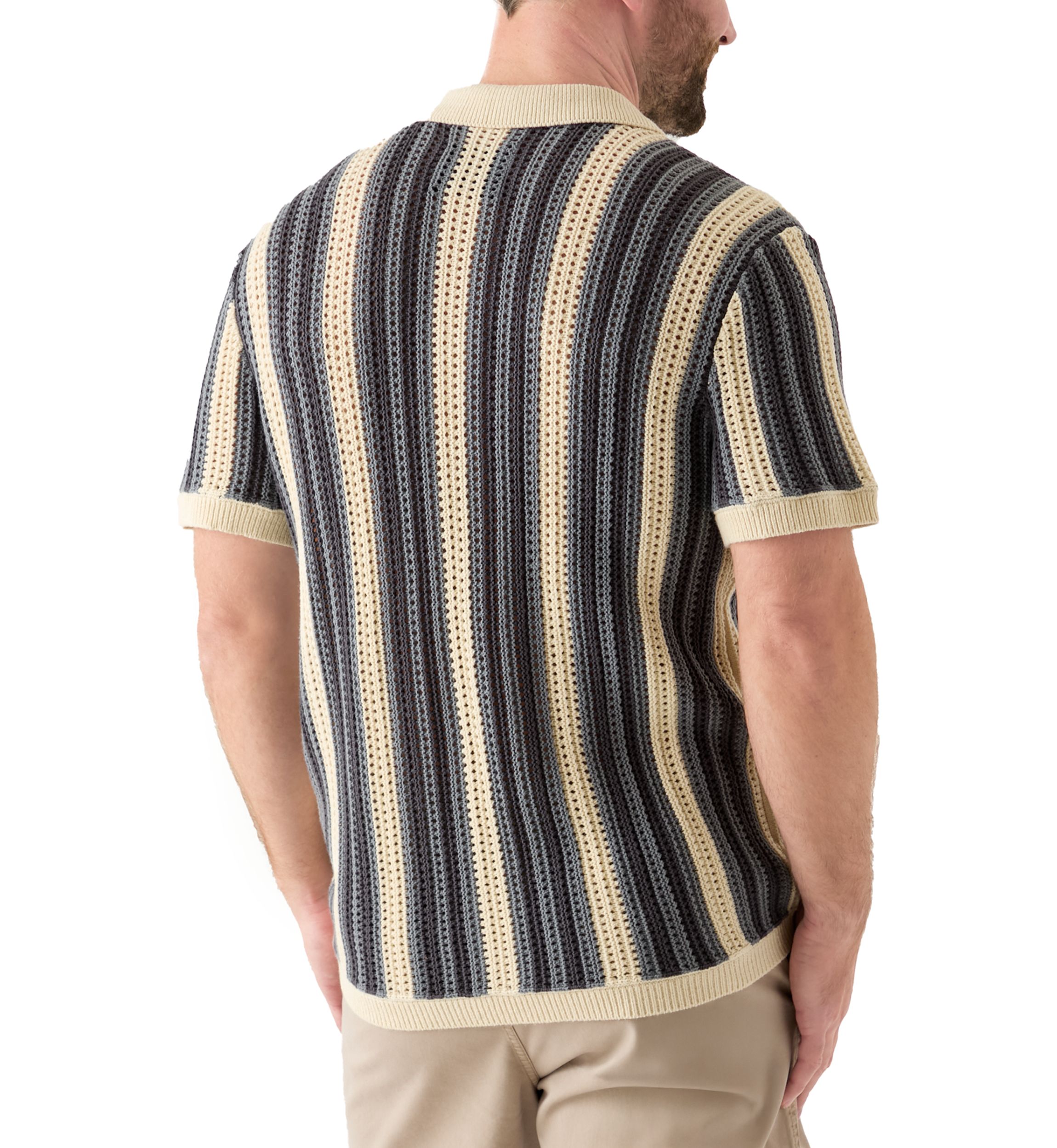 Stripe Button Through Sweater