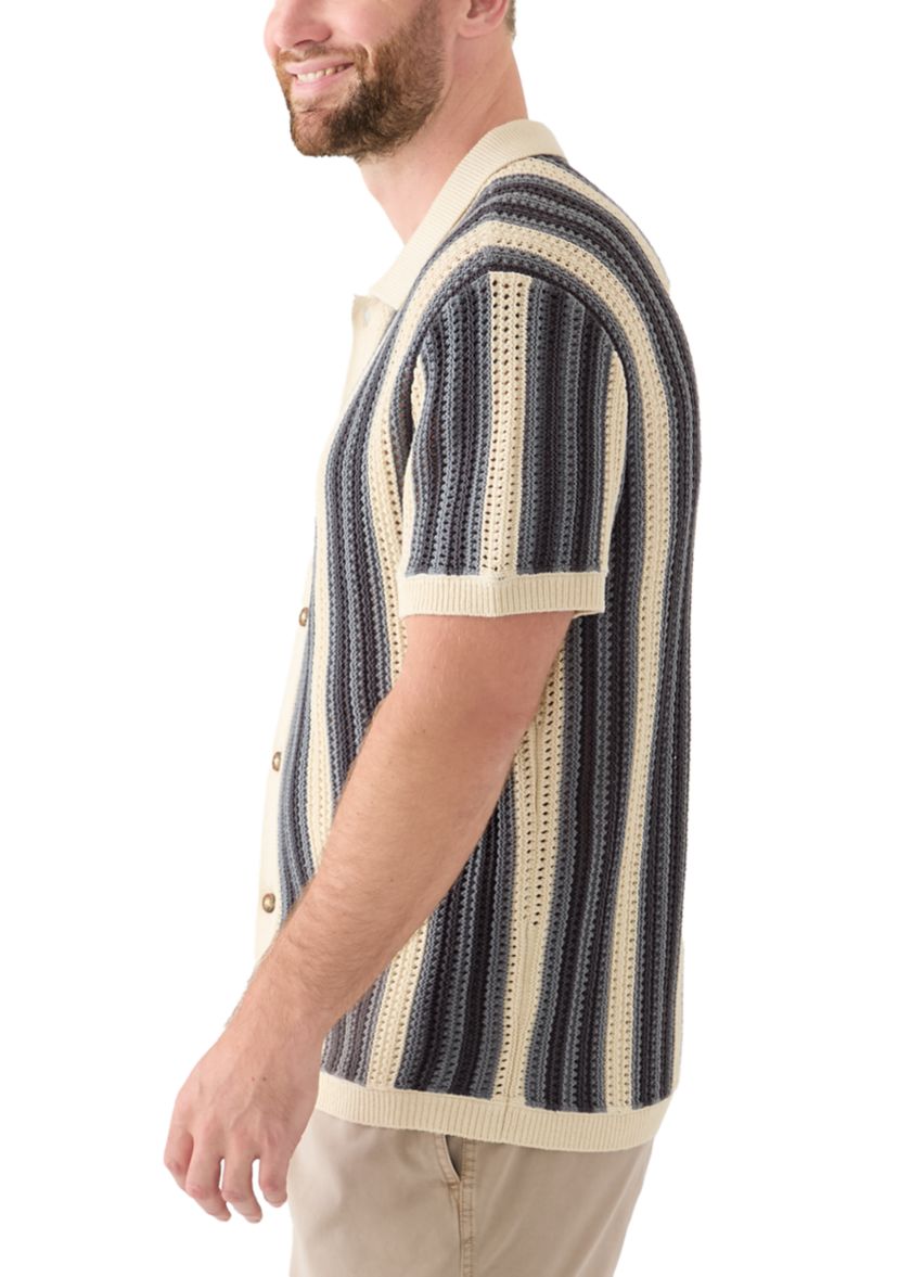 Stripe Button Through Sweater