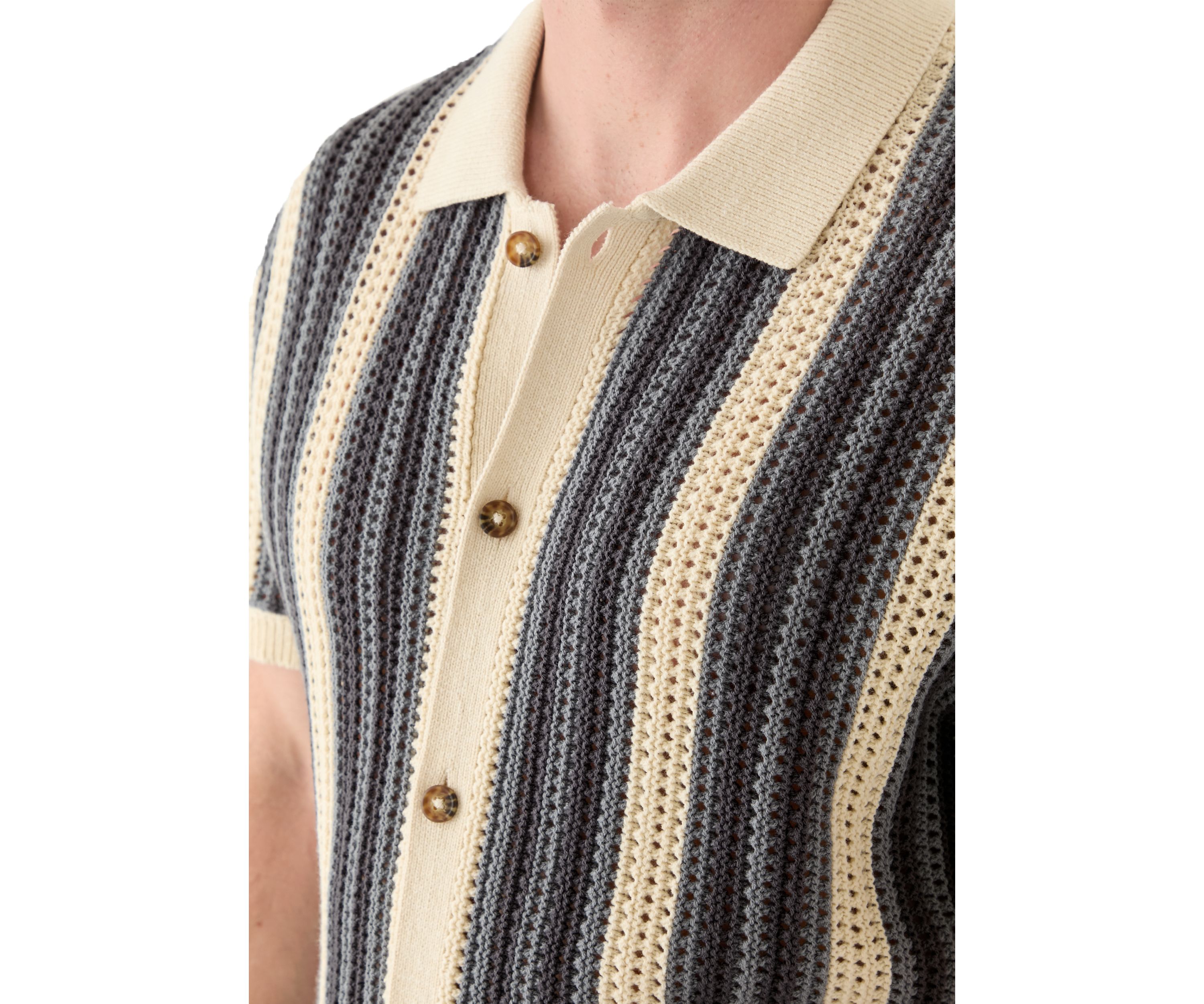 Stripe Button Through Sweater