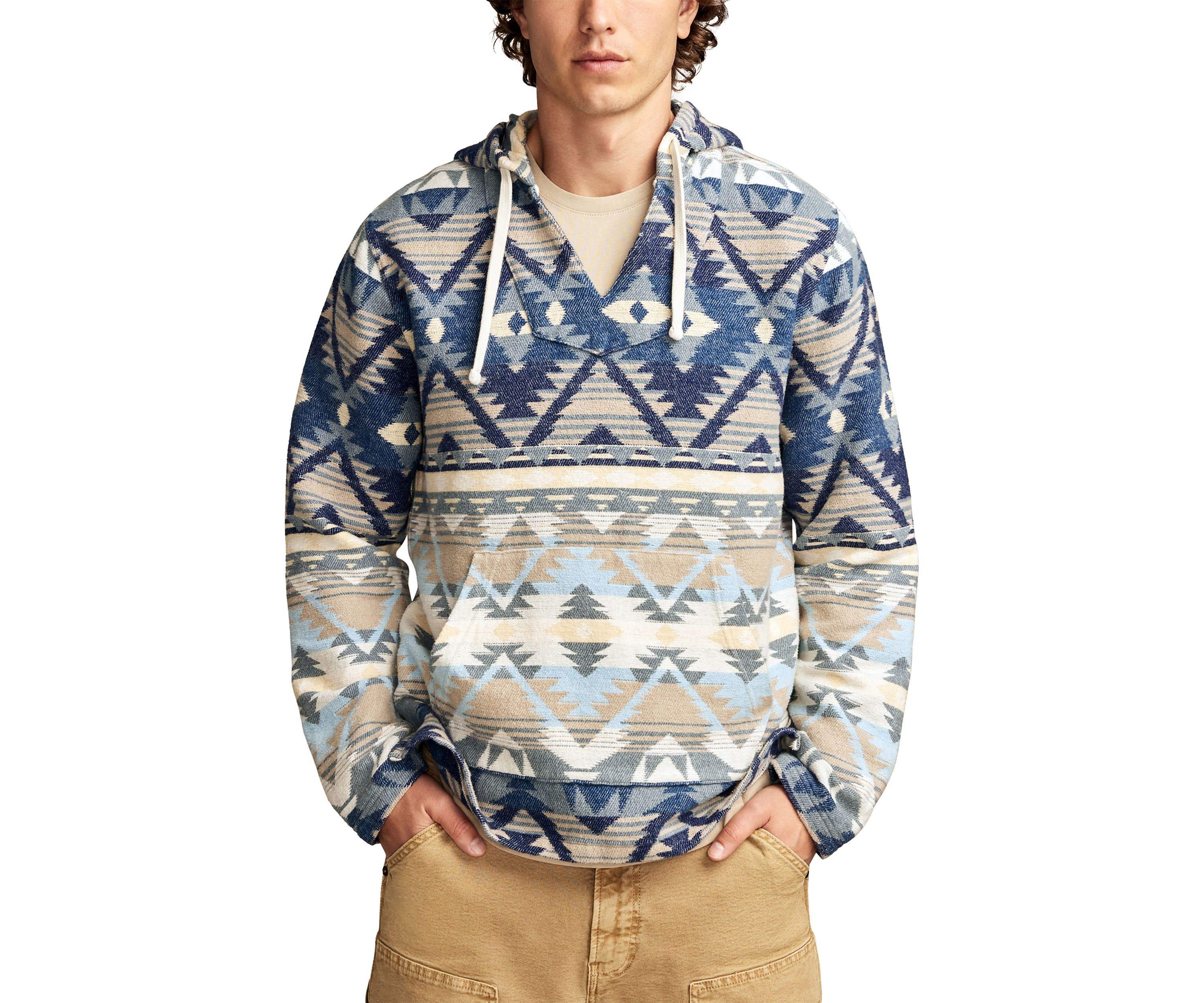 Big & Tall Woven Jacquard Baja Pullover