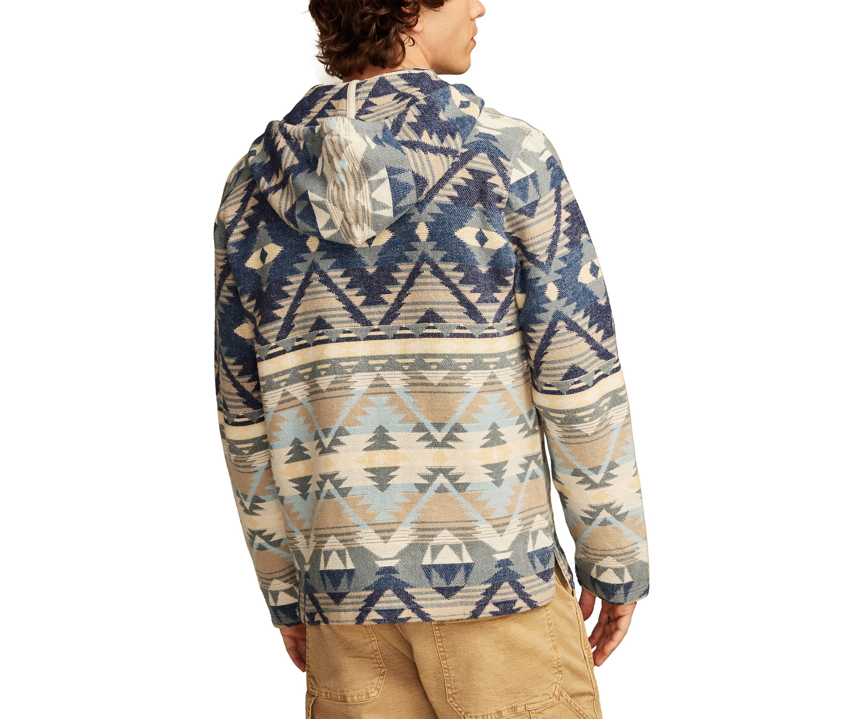 Big & Tall Woven Jacquard Baja Pullover
