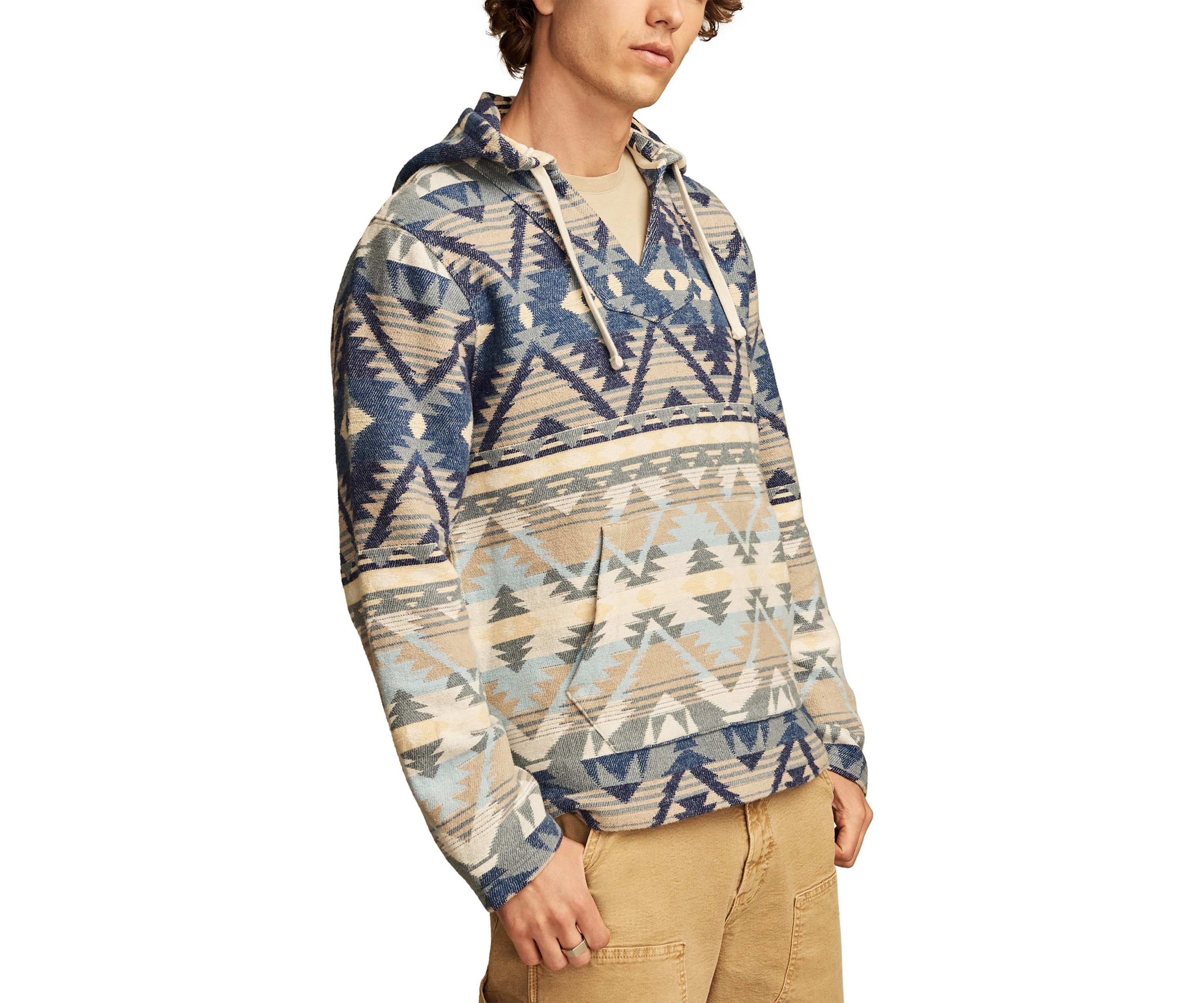 Big & Tall Woven Jacquard Baja Pullover