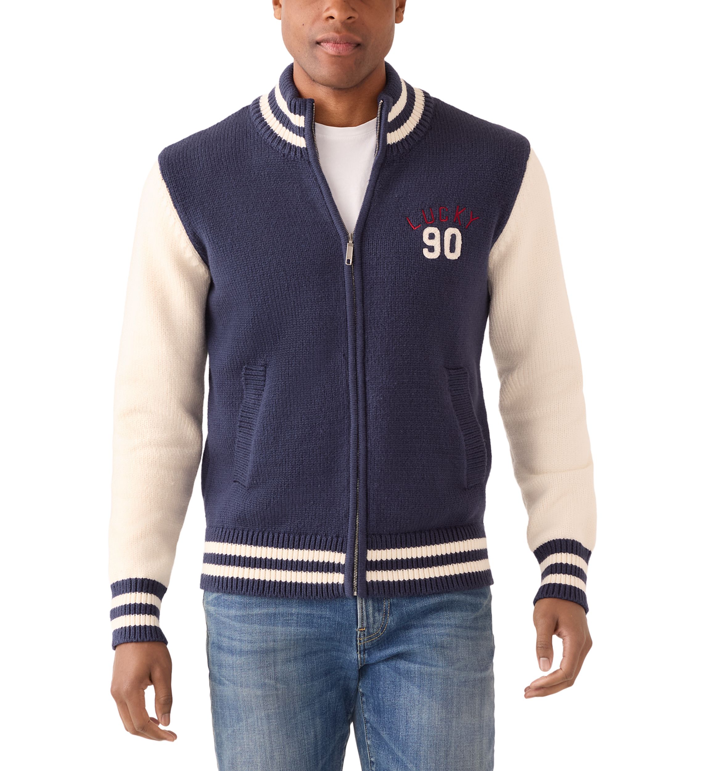 Mens Sweater Bomber Jacket
